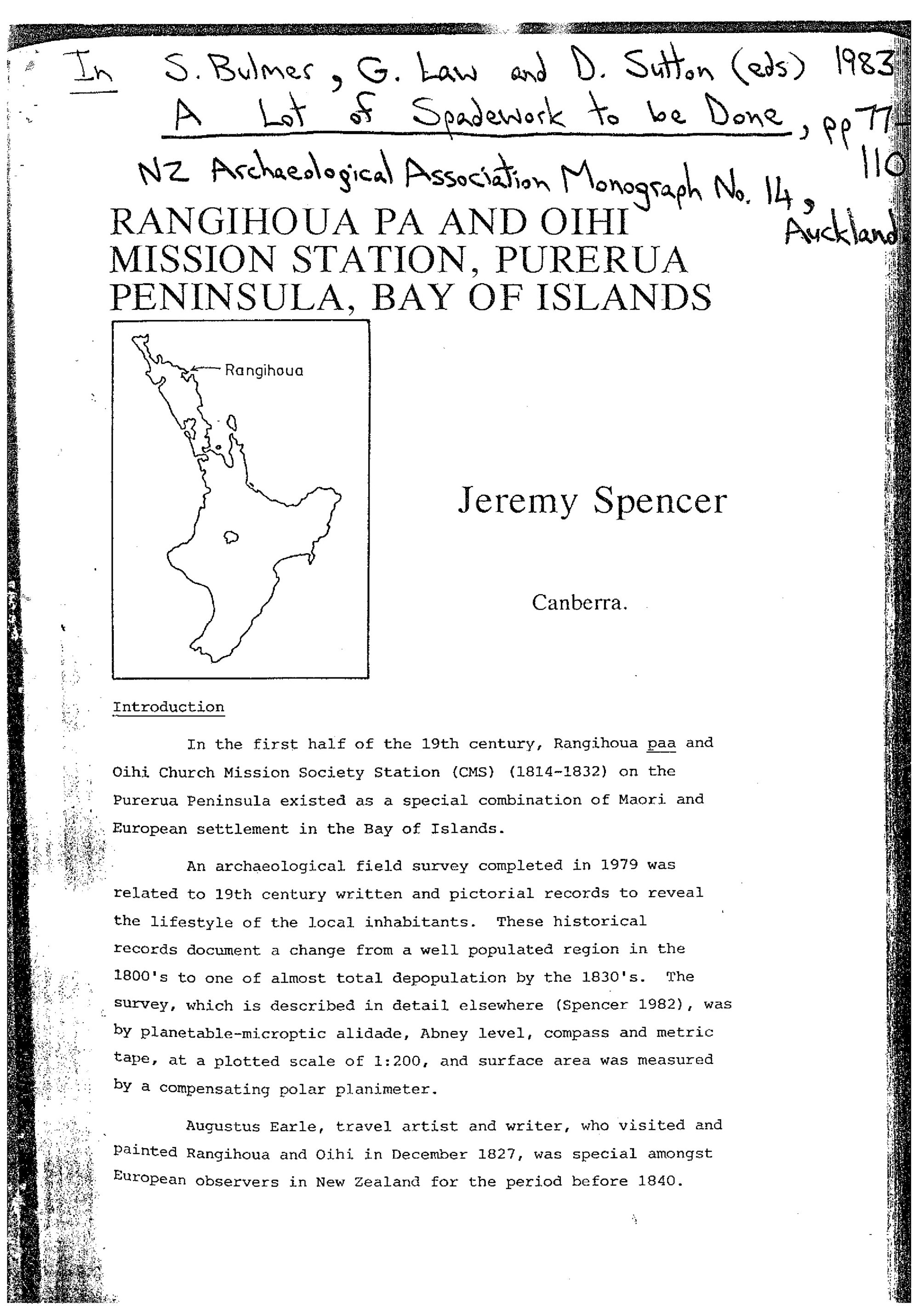 Rangihoua Pa and Oihi Mission Station, Purerua Peninsula, Bay of Islands