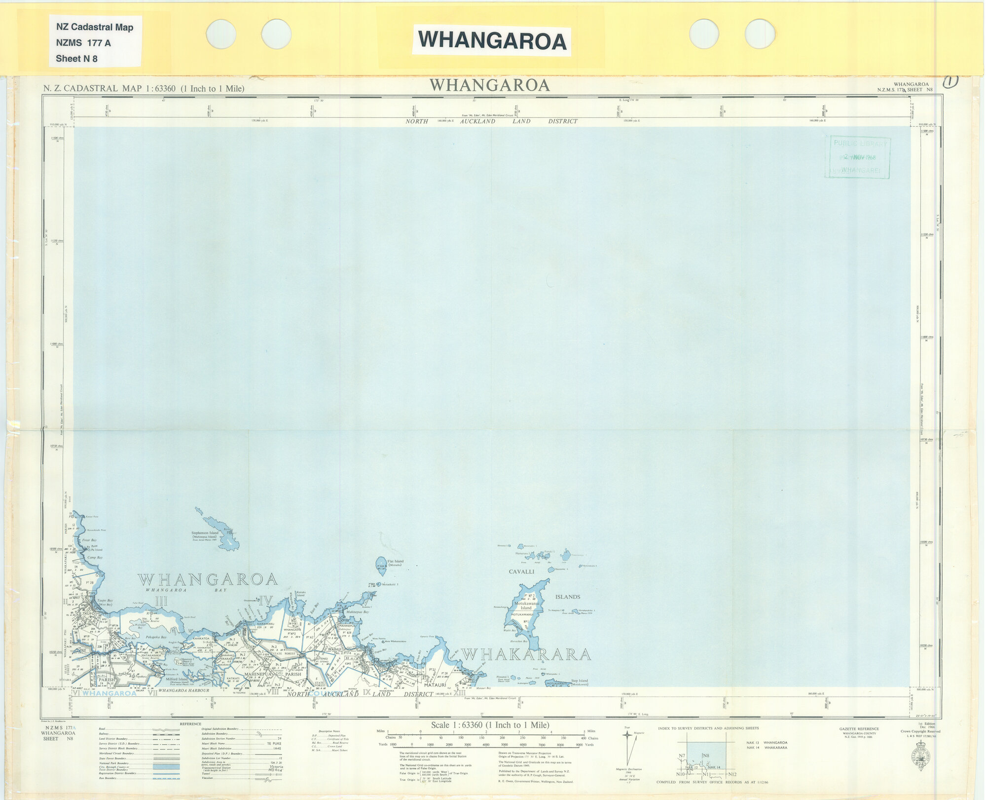 Whangaroa : N.Z. cadastral map 
