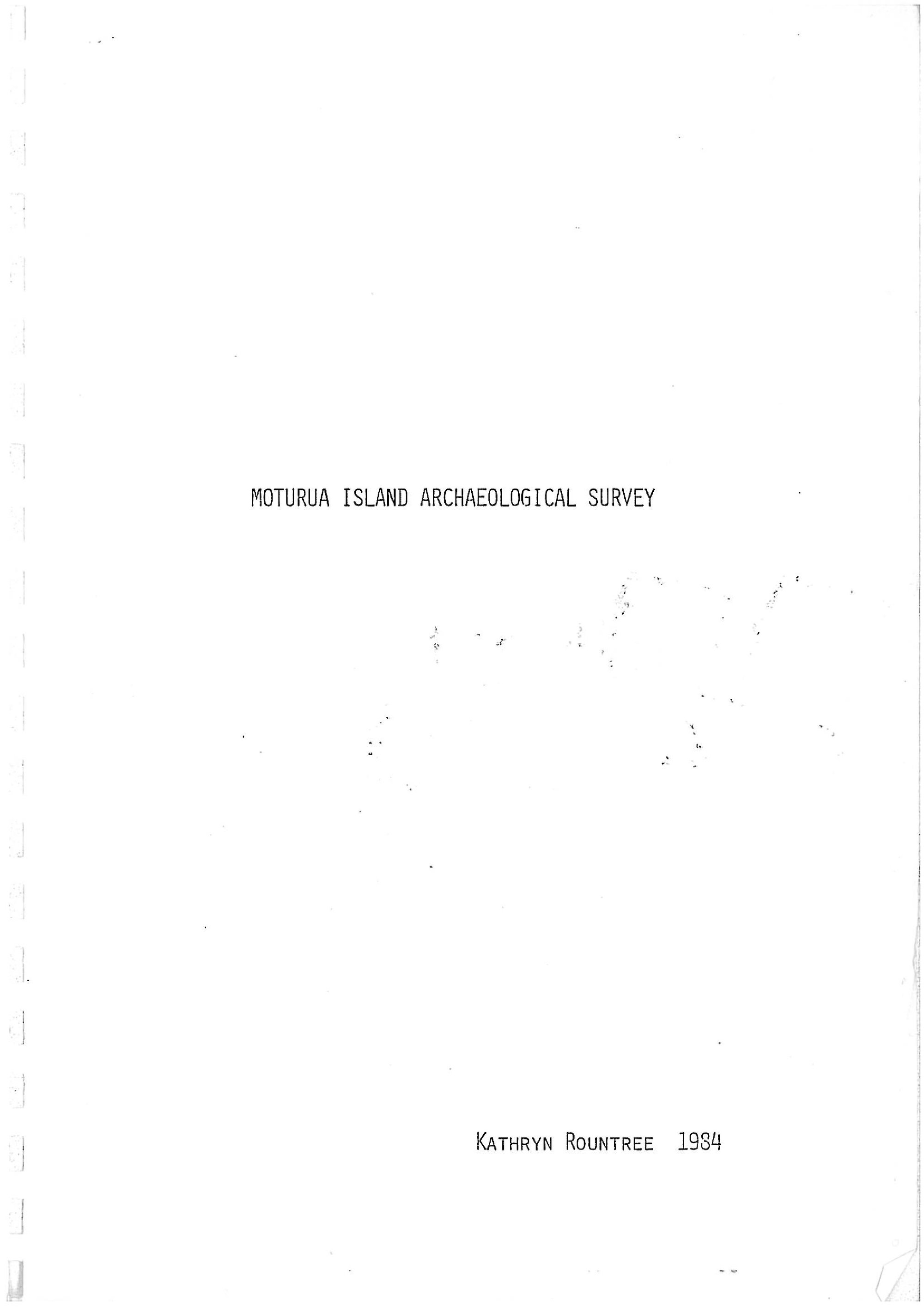 Moturua island archaeological survey