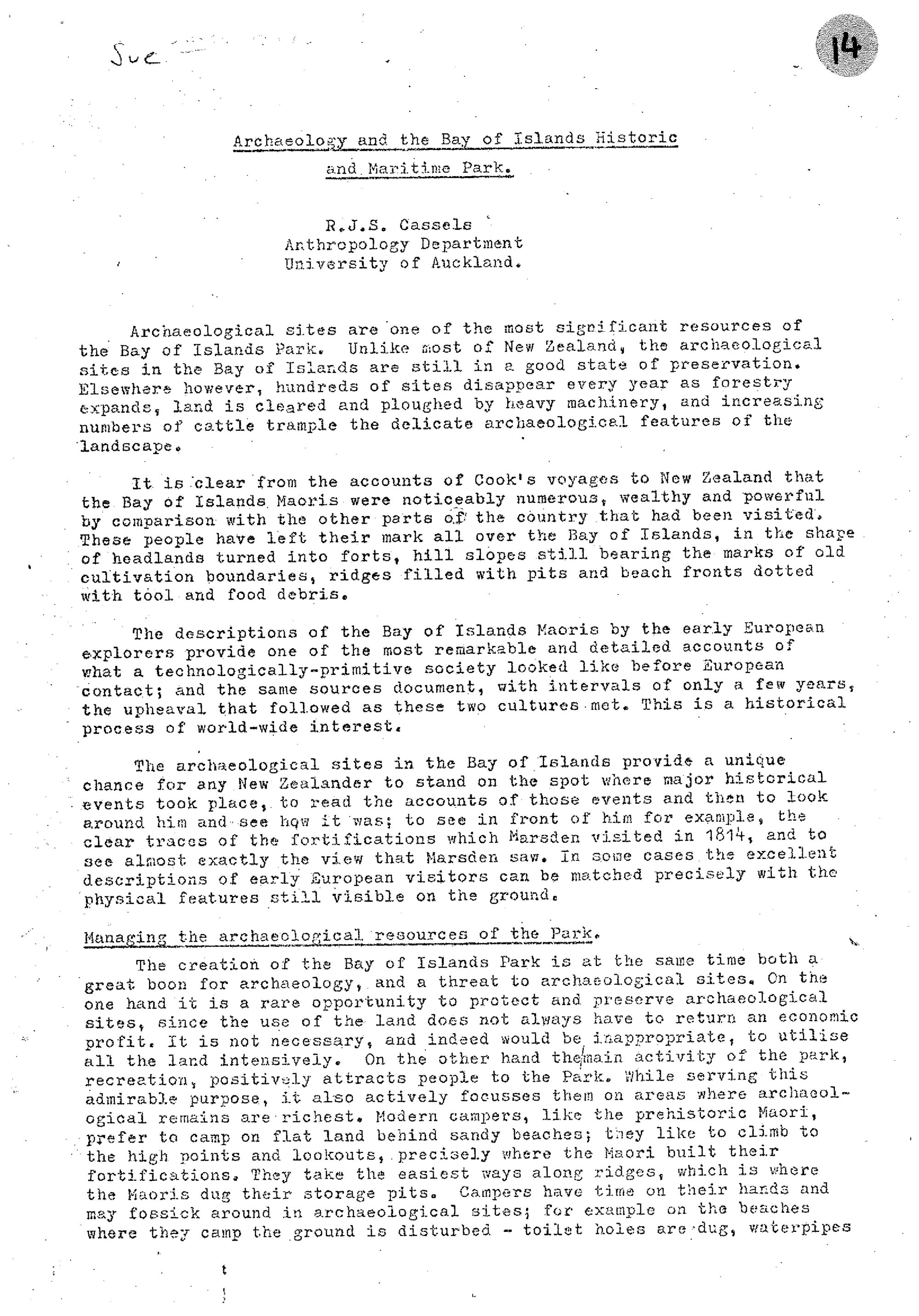 Archaeology and Bay of Islands Historic and Maritime Park