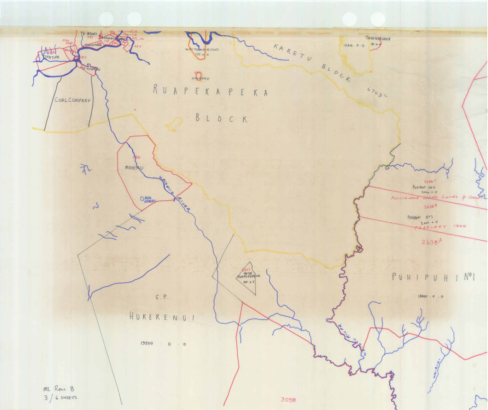 [Early land maps, unknown source] Ruapekapeka Block
