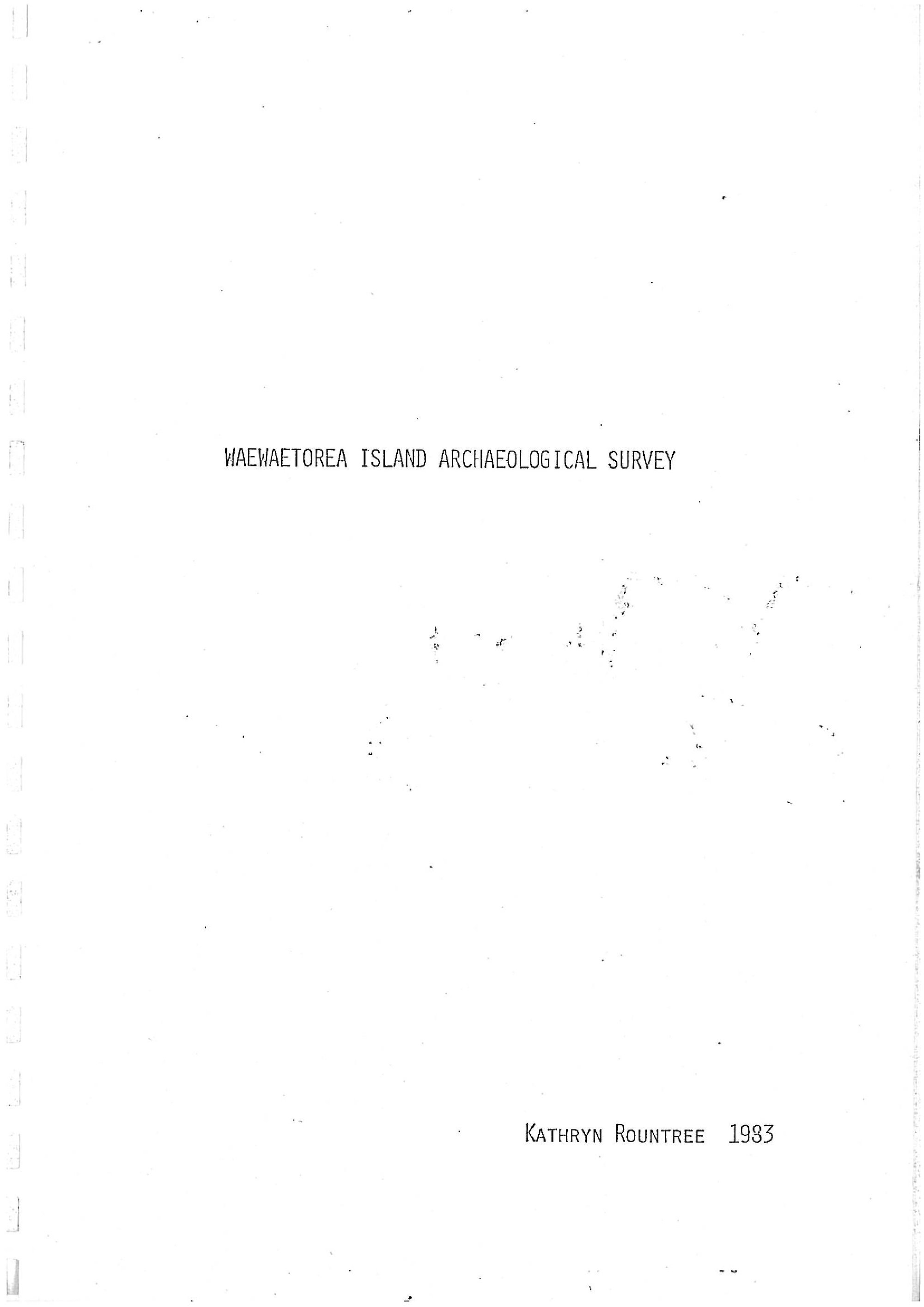 Waewaetorea Island Archaeological Survey