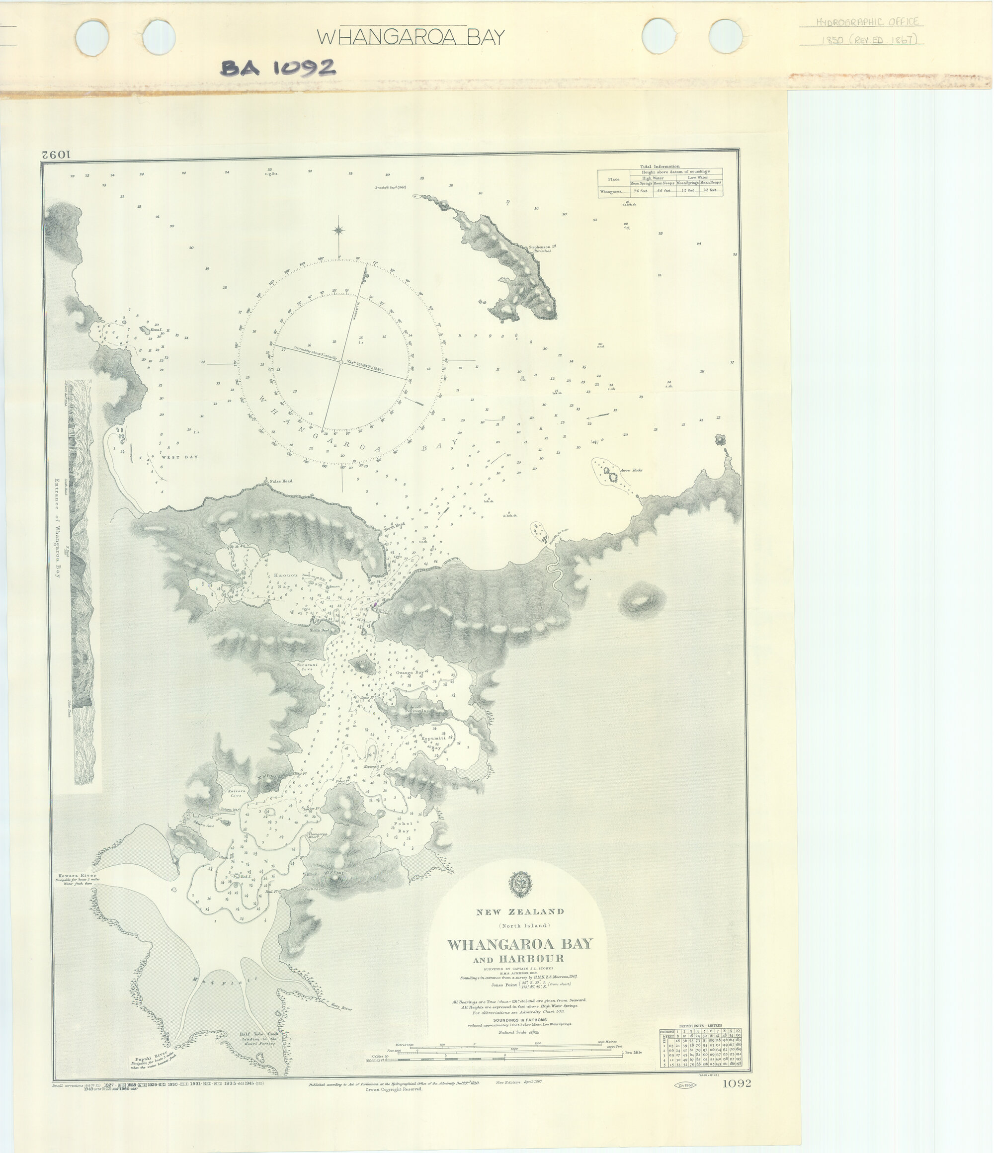 Whangaroa Bay and harbour / surveyed by J L Stokes, H.M.S. Acheron, 1849