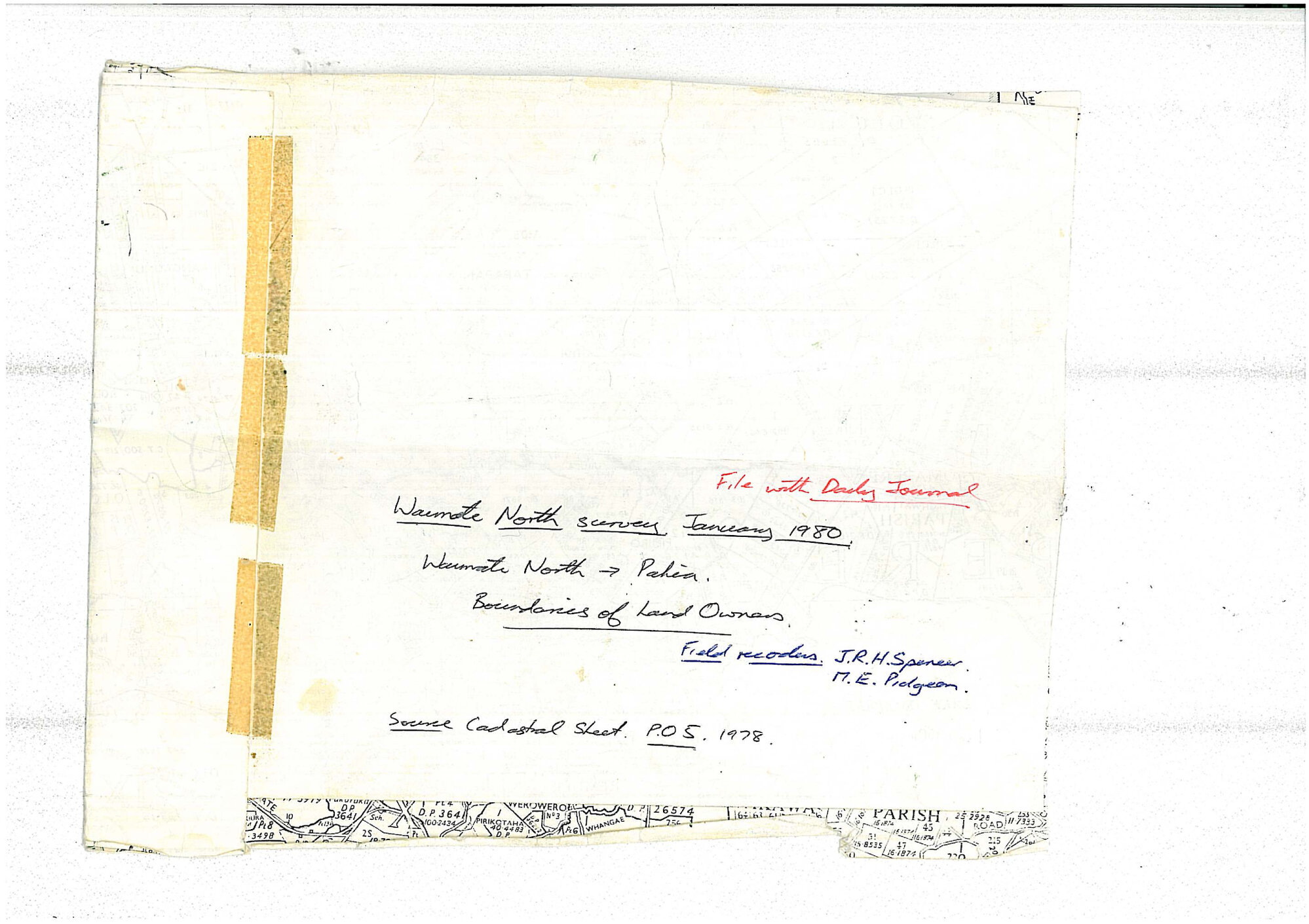 Field Notes. Site Survey. Waimate North, Ohaewai, Northland