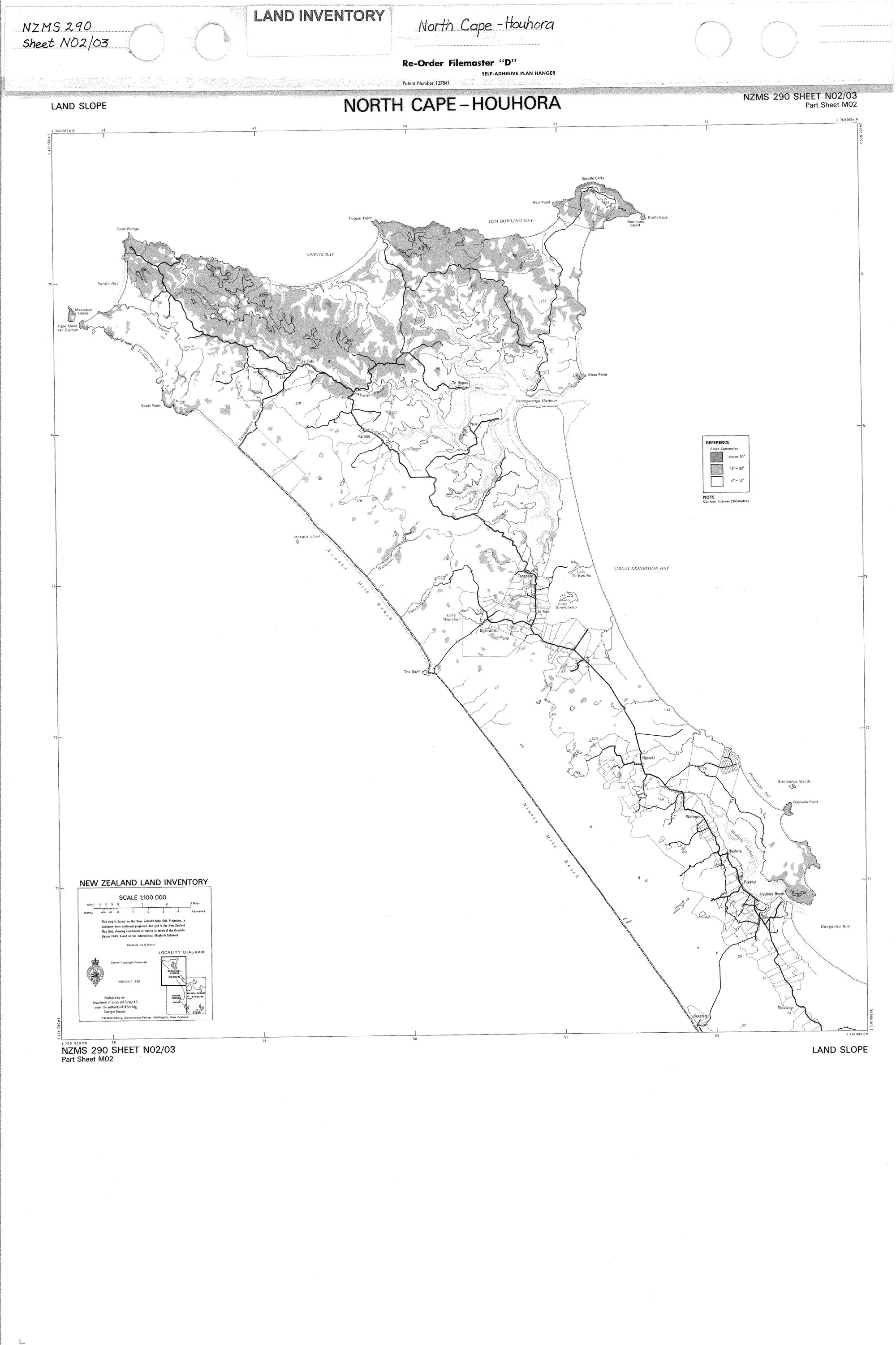 New Zealand Land Inventory : North Cape - Houhora : Land slope