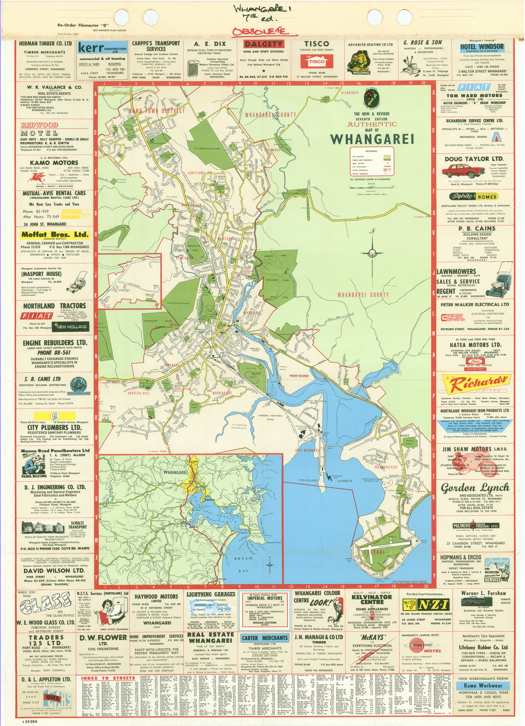 The new and revised authentic map of Whangarei