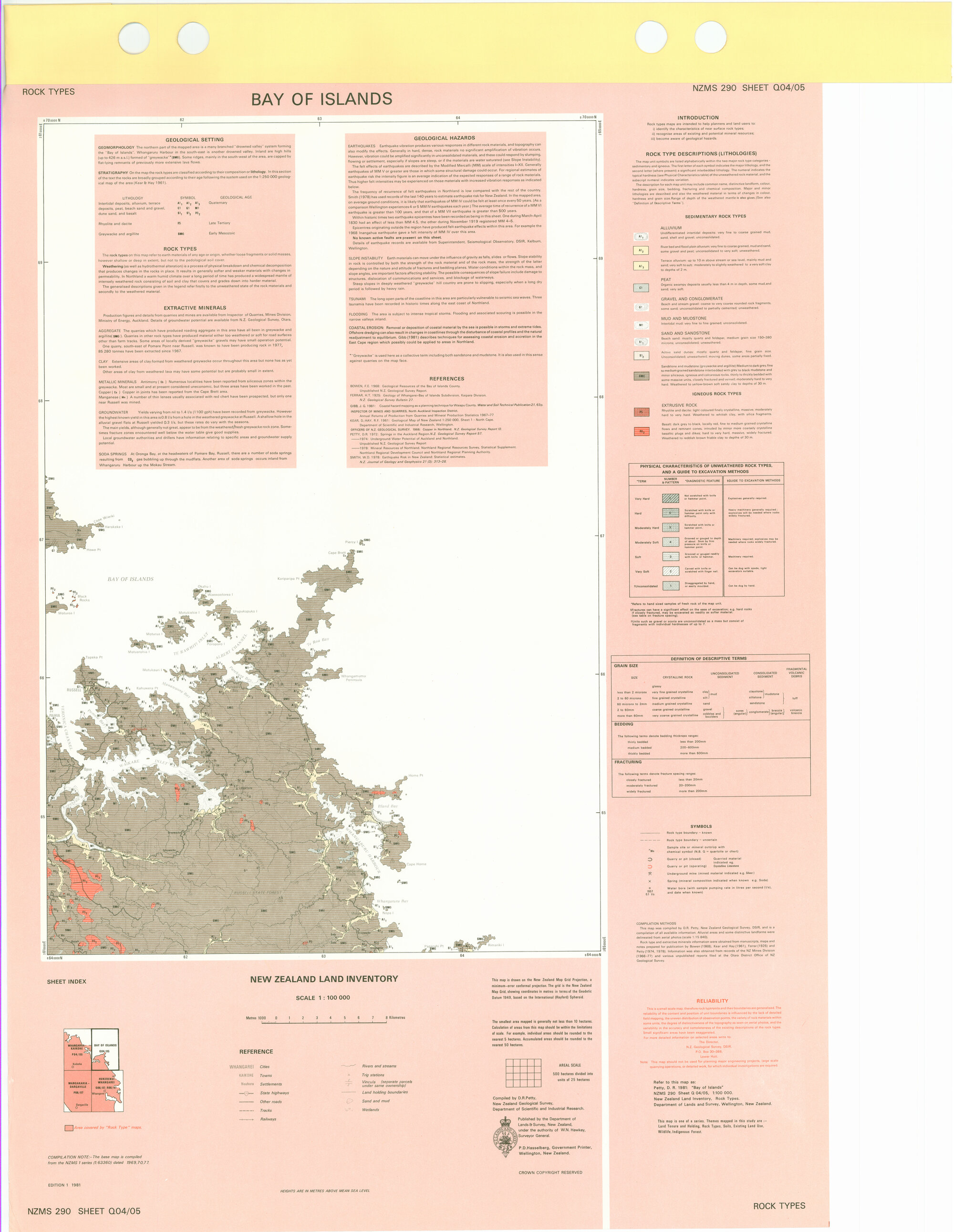 New Zealand Land Inventory : Bay of Islands : Rock types 