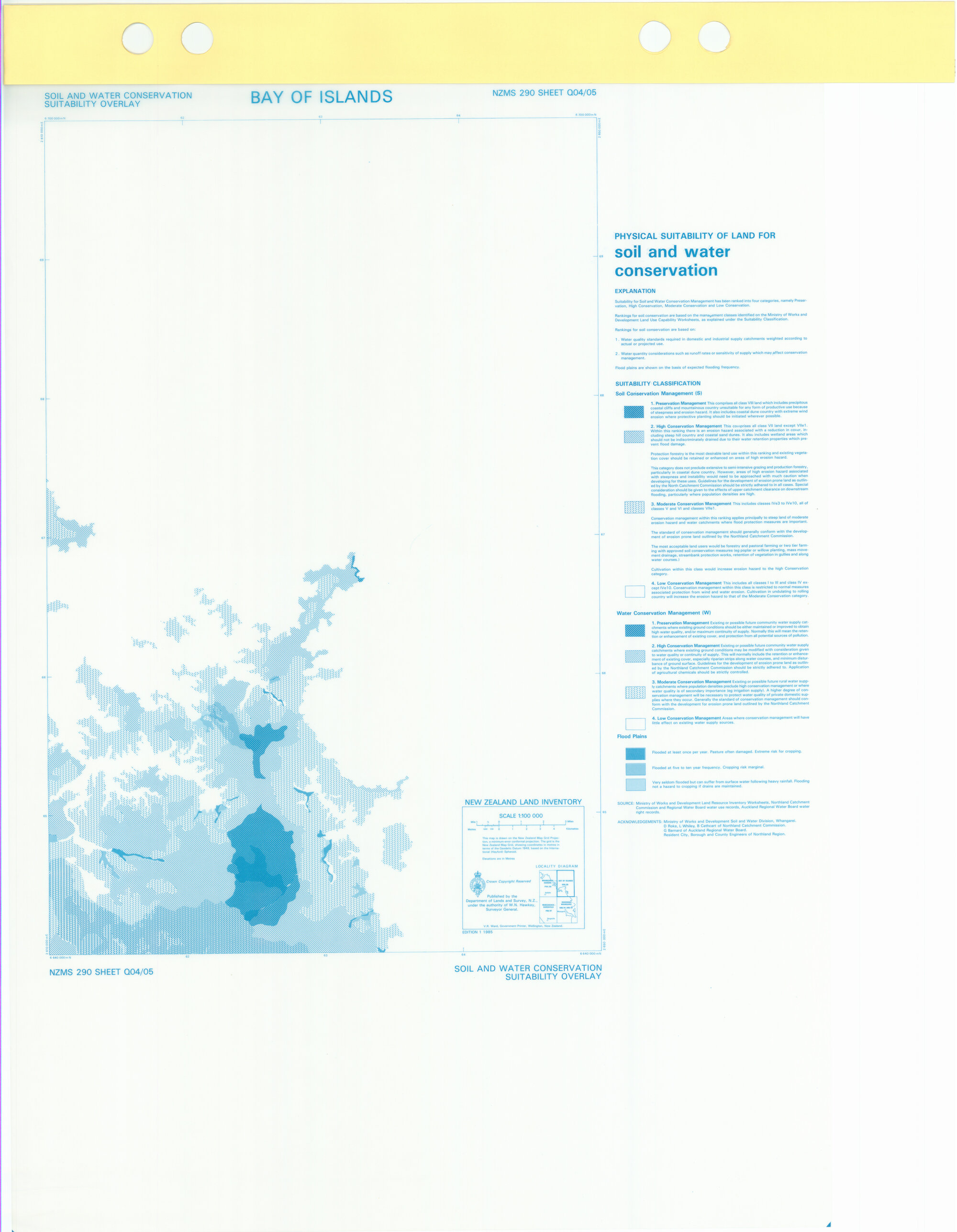 New Zealand Land Inventory : Bay of Islands : Soil and water conservation suitability overlay 