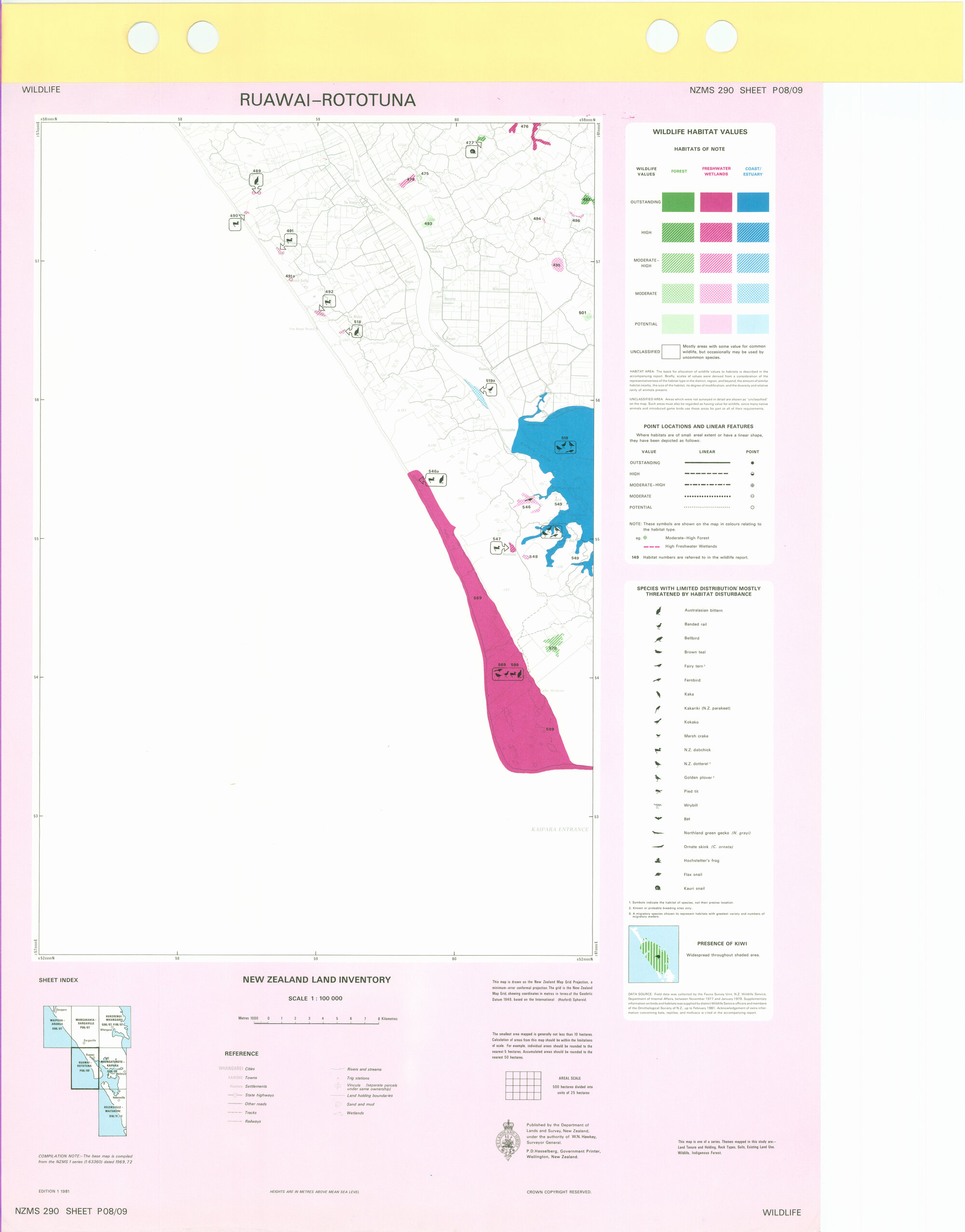 New Zealand Land Inventory : Ruawai-Rototuna : Wildlife