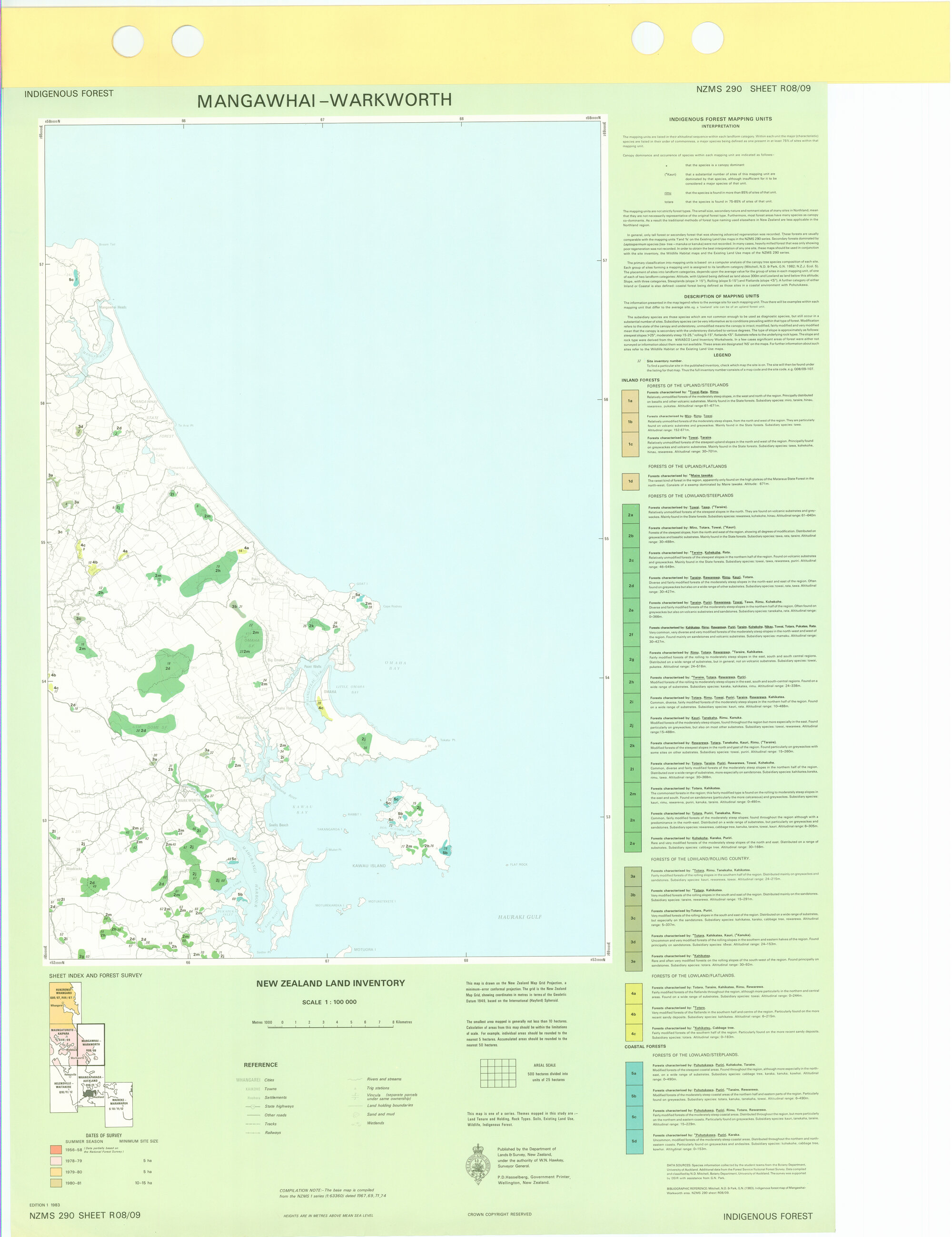 New Zealand Land Inventory : Mangawhai-Warkworth : Indigenous forest