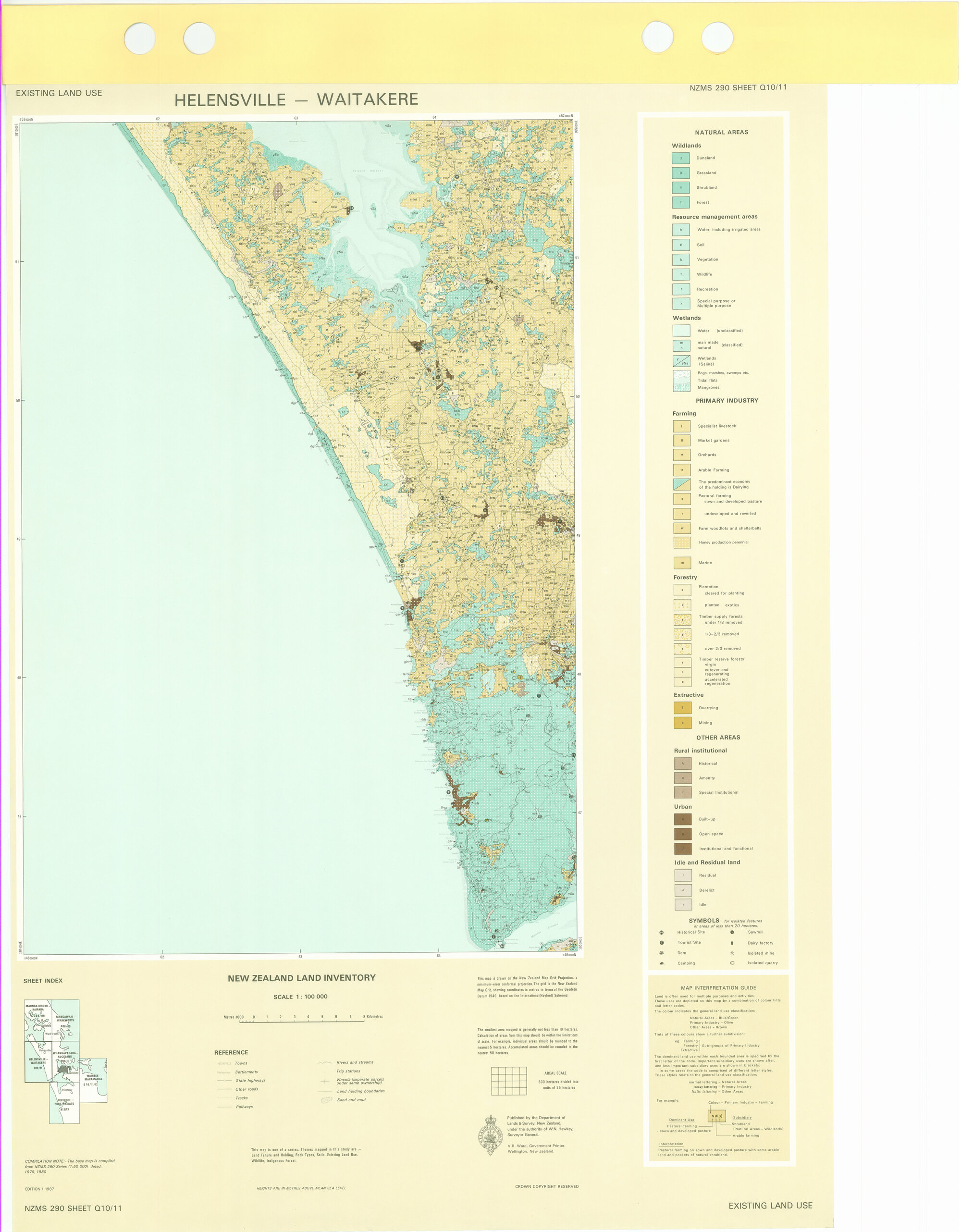 New Zealand Land Inventory : Helensville-Waitakere :  Existing land use