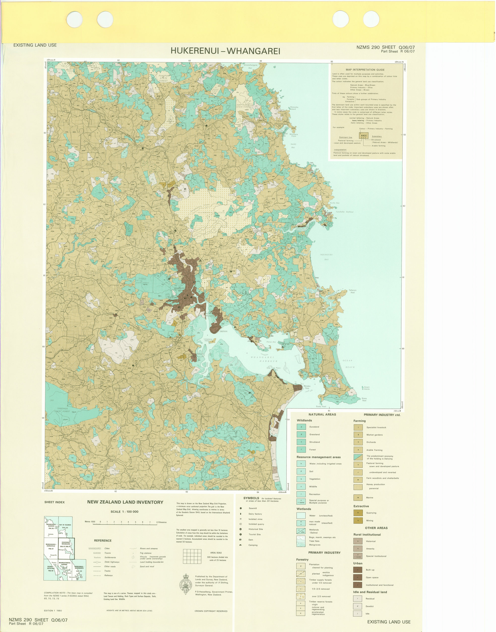 New Zealand Land Inventory : Hukerenui-Whangarei : Existing land use
