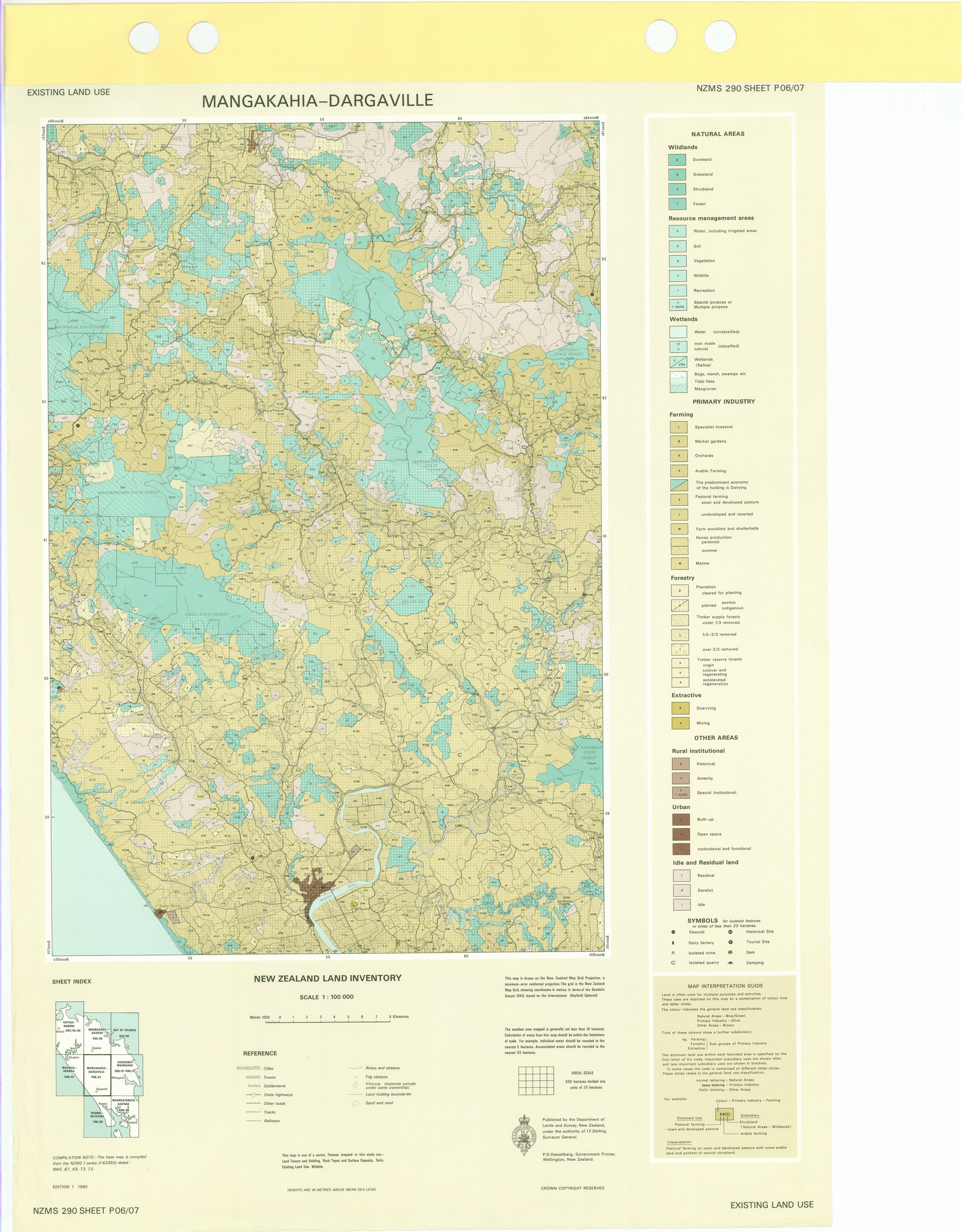 New Zealand Land Inventory : Mangakahia-Dargaville : Existing land use