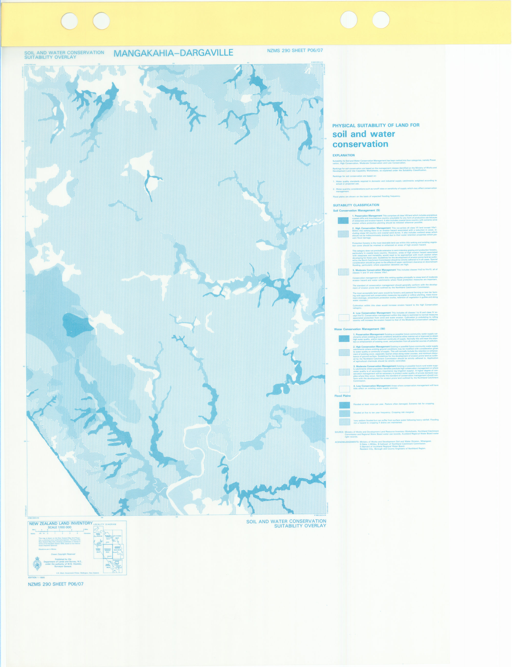 New Zealand Land Inventory : Mangakahia-Dargaville : Soil and water conservation suitability overlay 