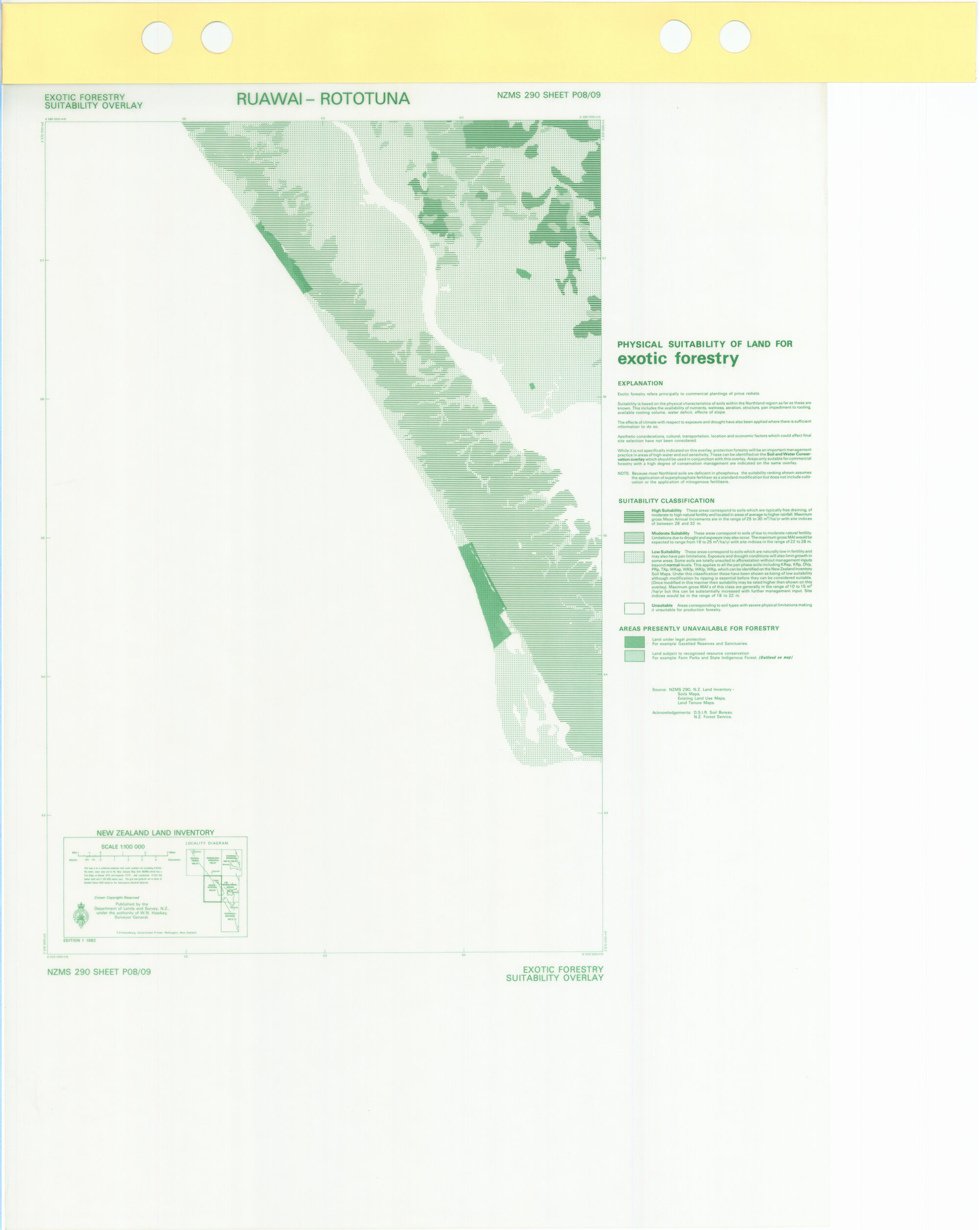 New Zealand Land Inventory : Ruawai-Rototuna : Exotic forestry suitability overlay