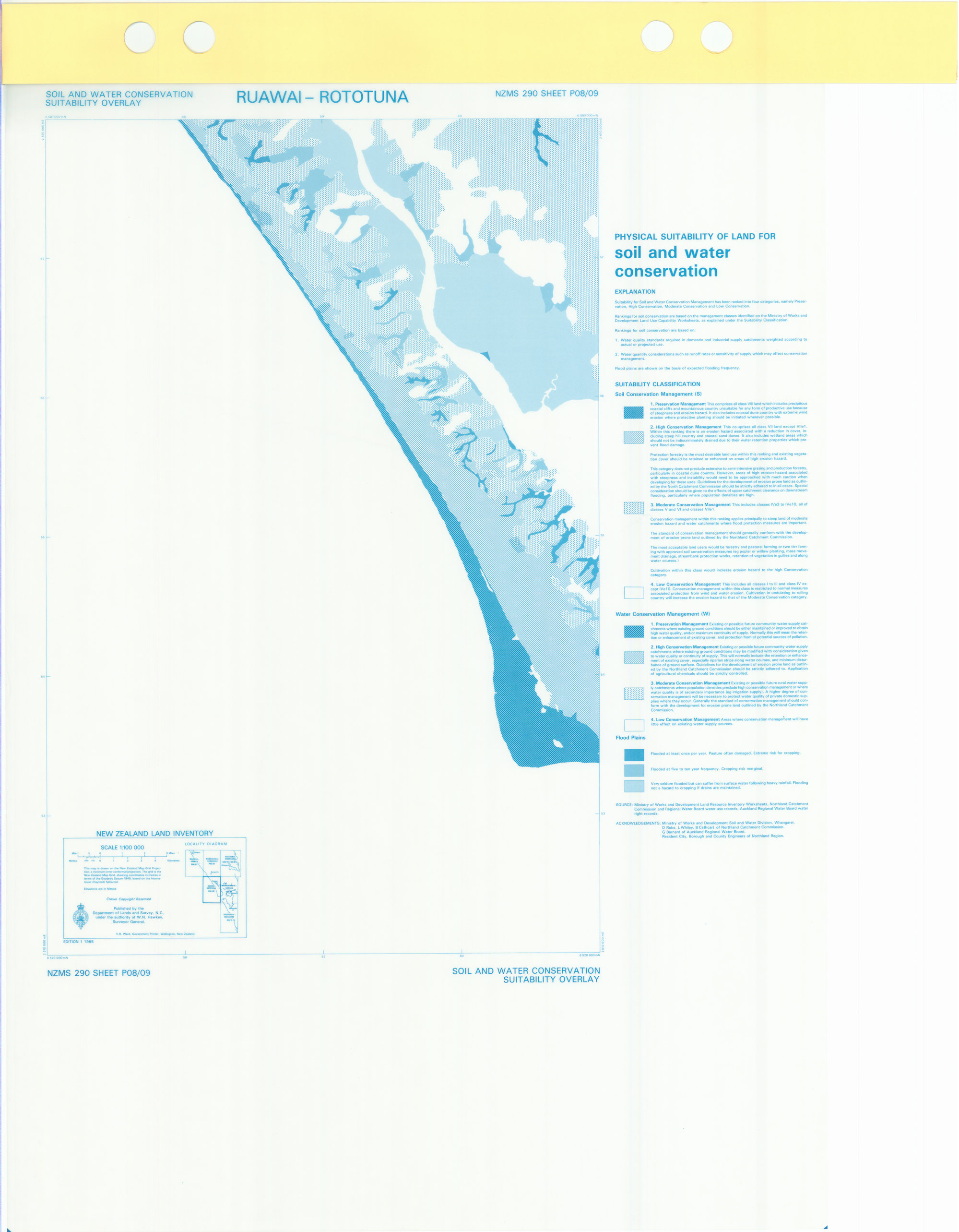 New Zealand Land Inventory : Ruawai-Rototuna : Soil and water conservation suitability overlay 