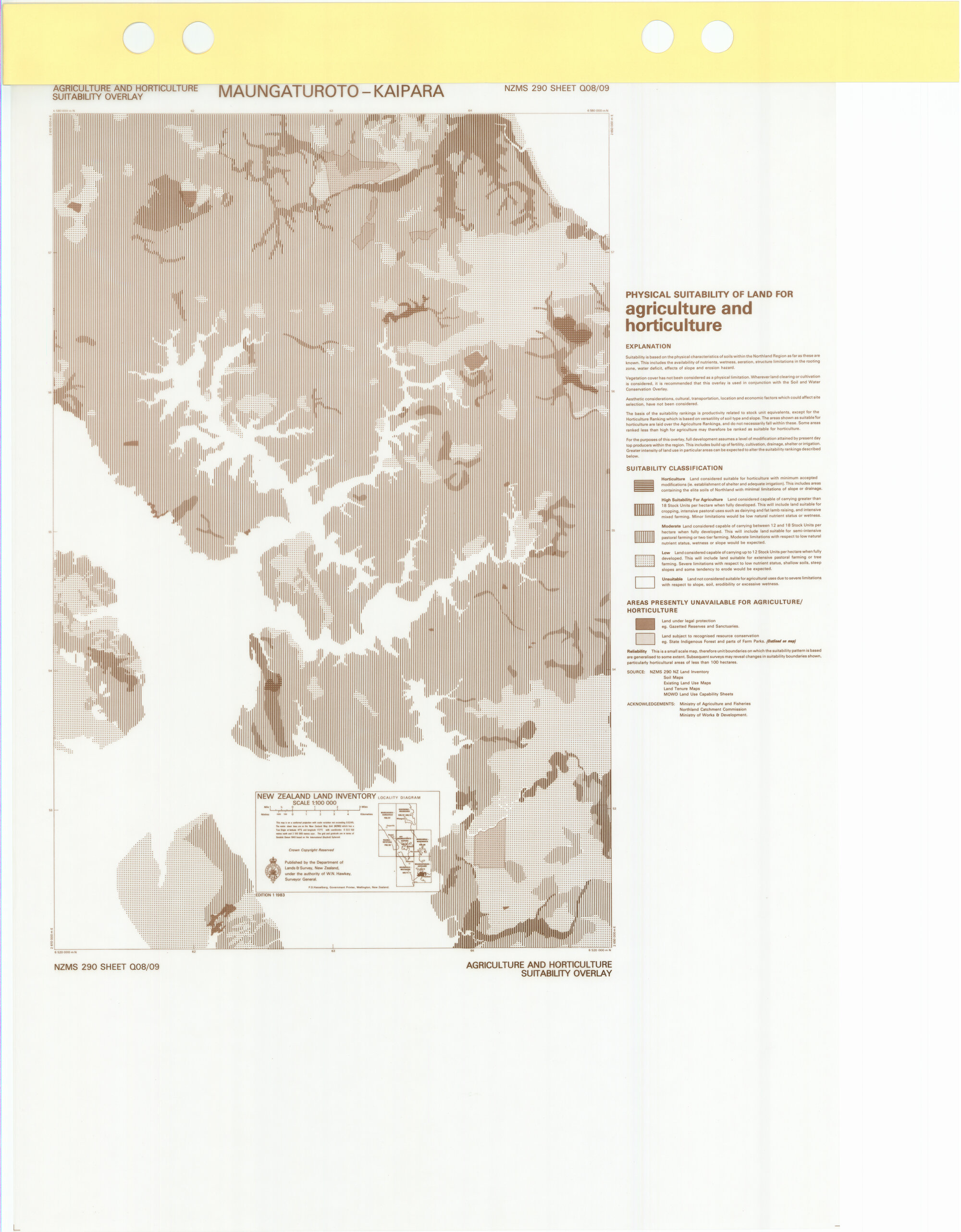 New Zealand Land Inventory : Maungaturoto-Kaipara : Agriculture and horticulture suitability overlay