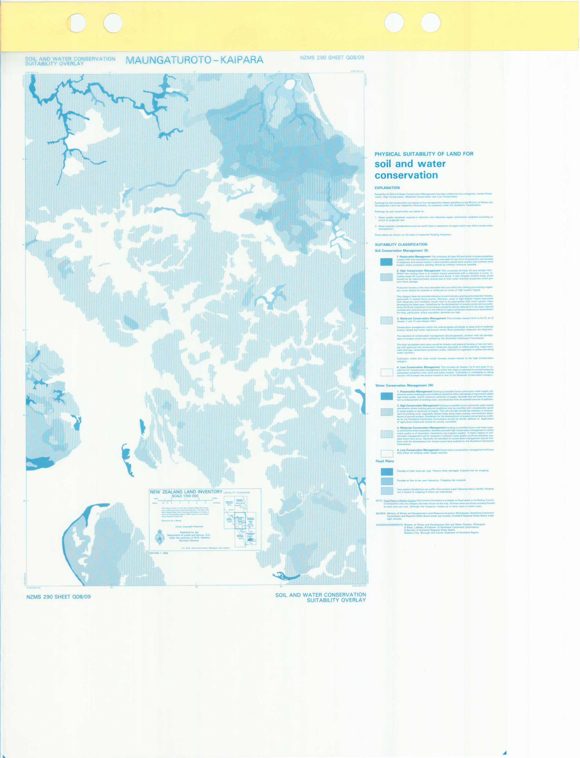 New Zealand Land Inventory : Maungaturoto-Kaipara : Soil and water conservation suitability overlay 