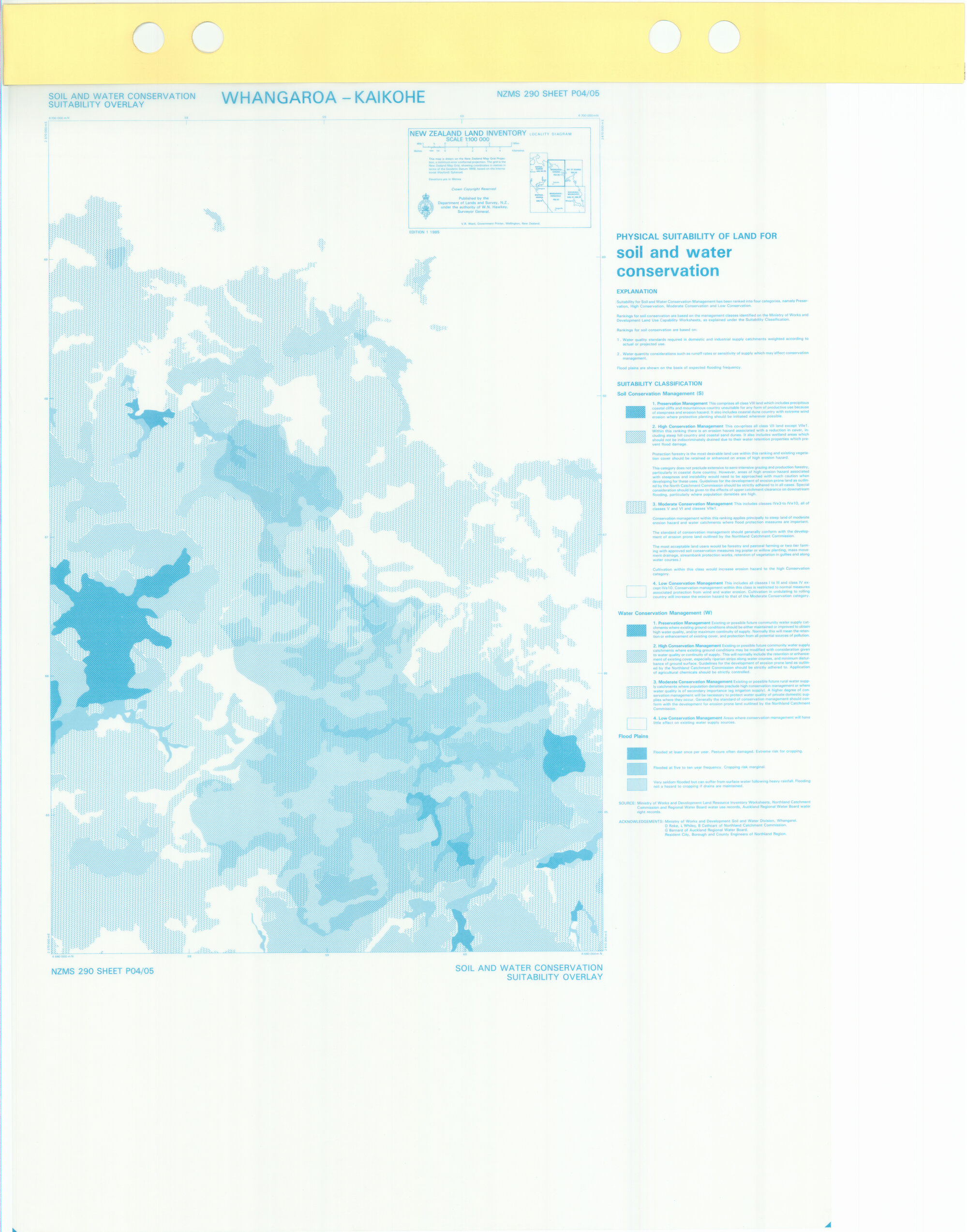 New Zealand Land Inventory : Whangaroa-Kaikohe : Soil and water conservation suitability overlay 