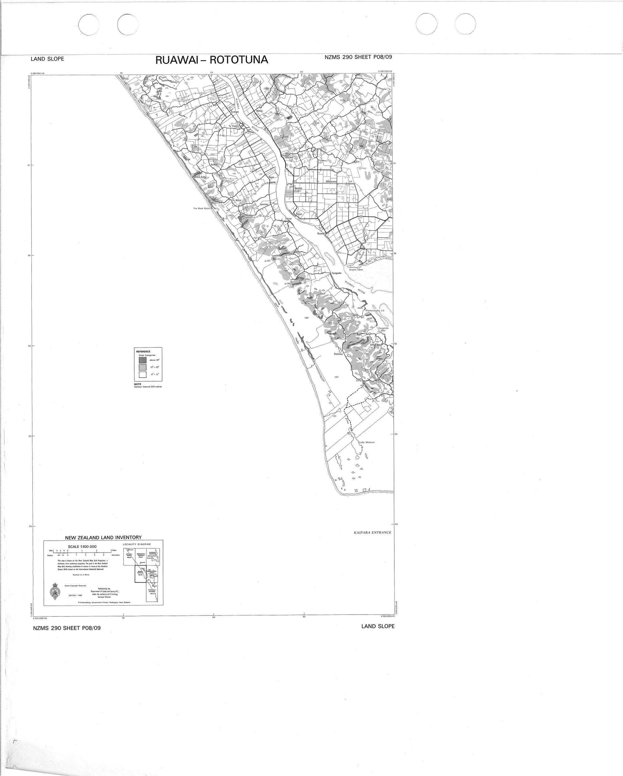 New Zealand Land Inventory : Ruawai-Rototuna : Land slope