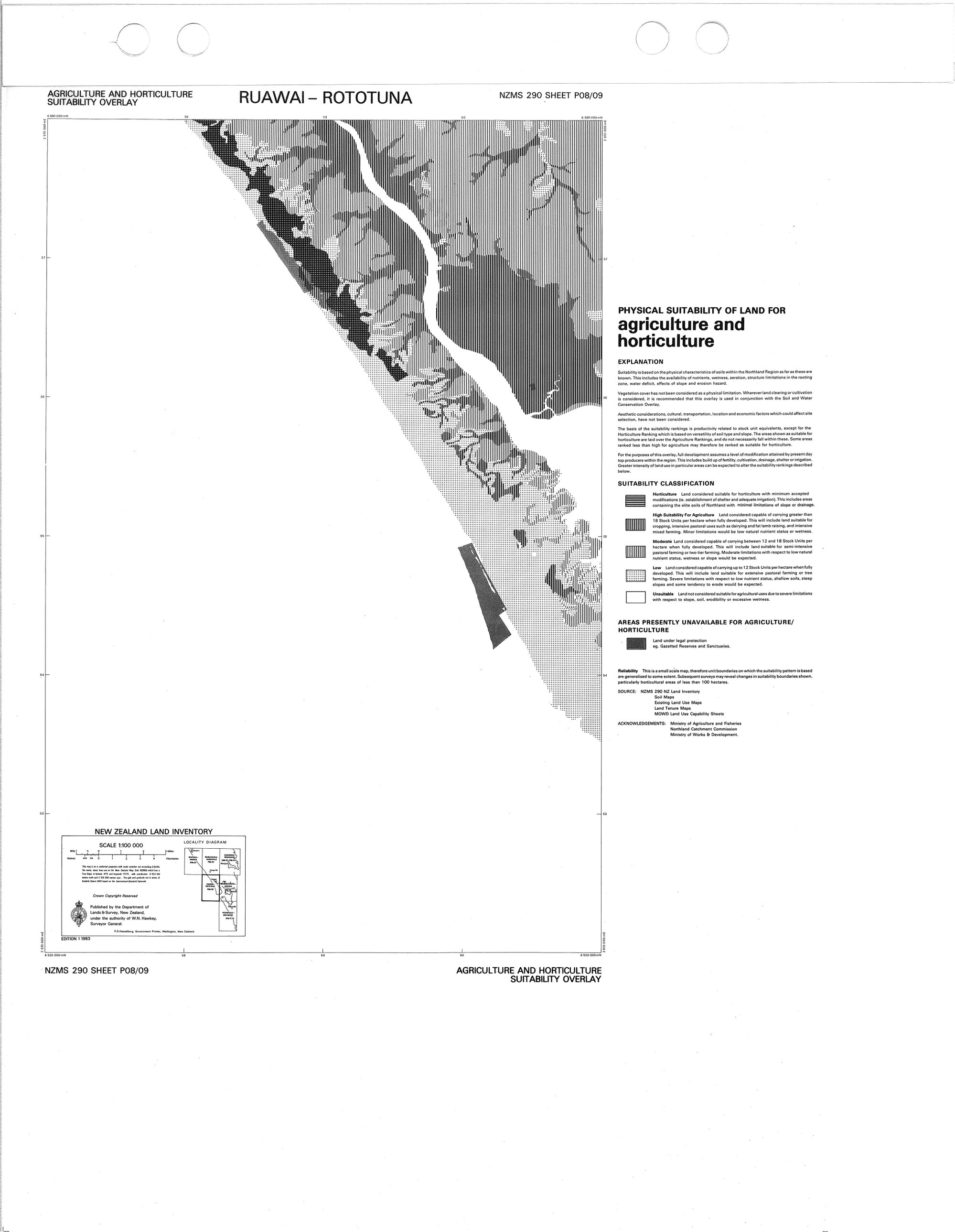 New Zealand Land Inventory : Ruawai-Rototuna : Agriculture and horticulture suitability overlay