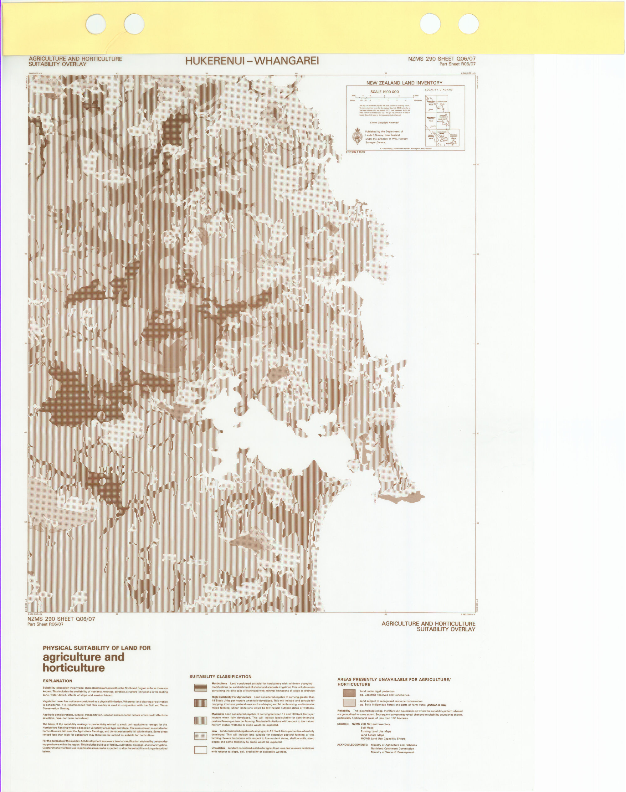 New Zealand Land Inventory : Hukerenui-Whangarei : Agriculture and horticulture suitability overlay