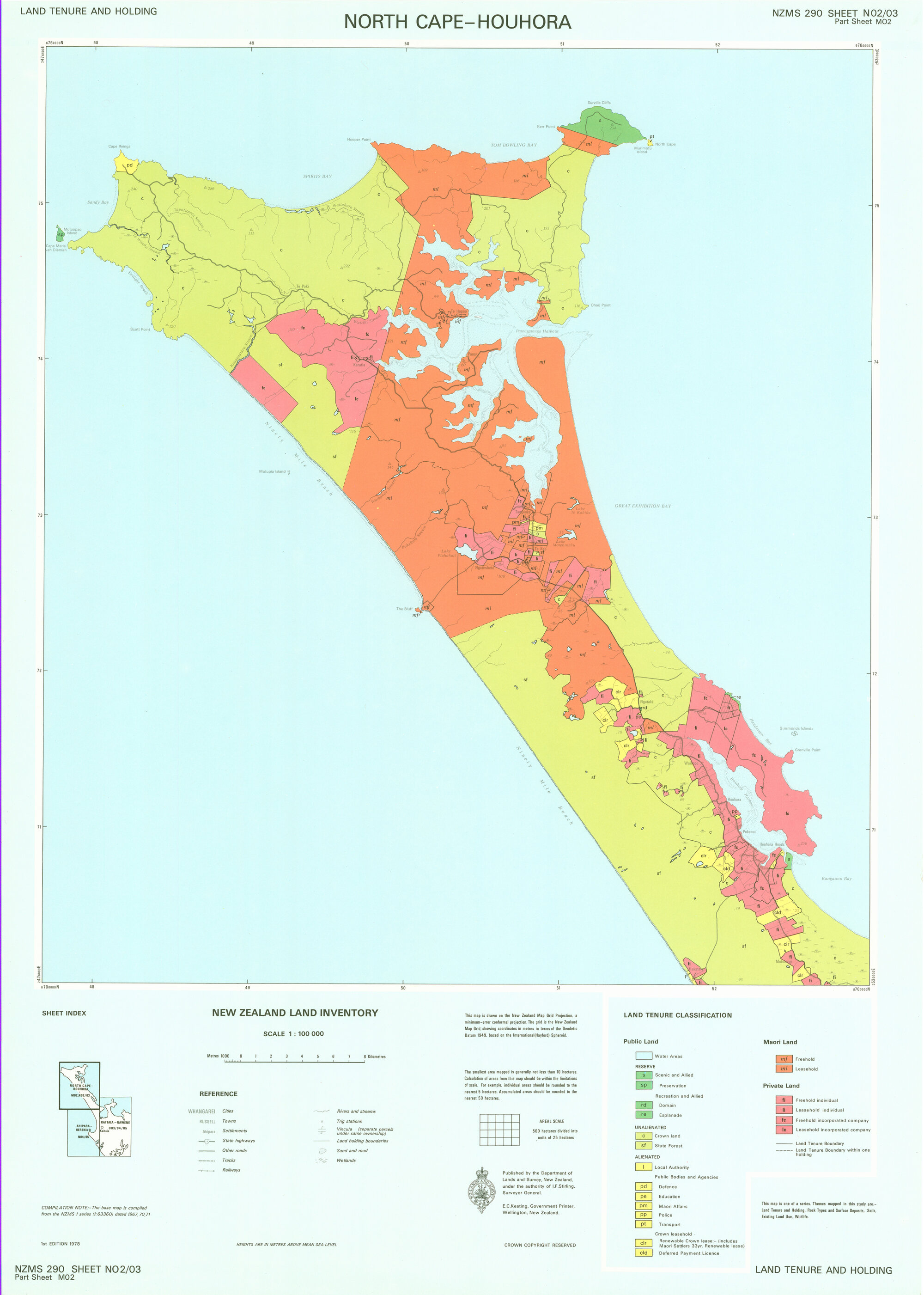 New Zealand Land Inventory : North Cape - Houhora : Land tenure and holding