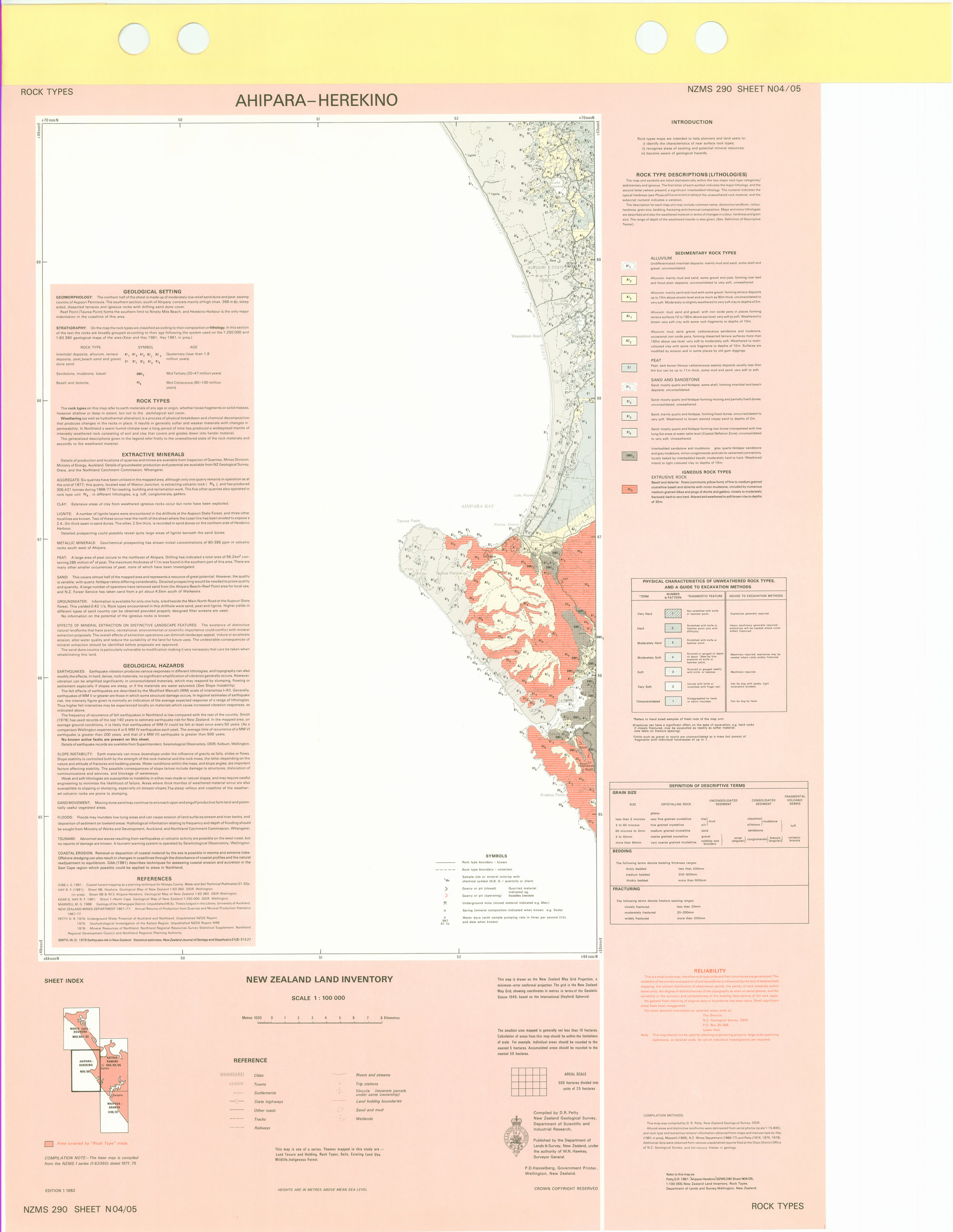 New Zealand Land Inventory : Ahipara-Herekino : Rock types