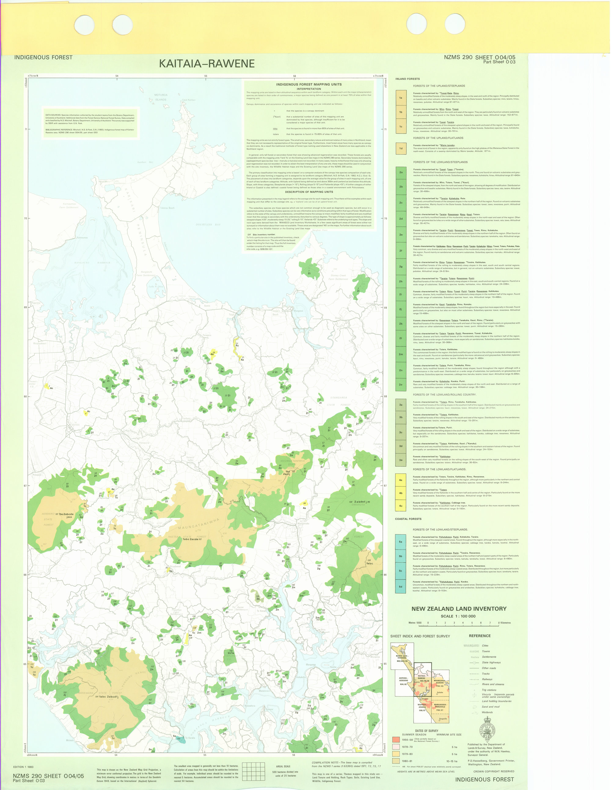 New Zealand Land Inventory : Kaitaia-Rawene : Indigenous forest