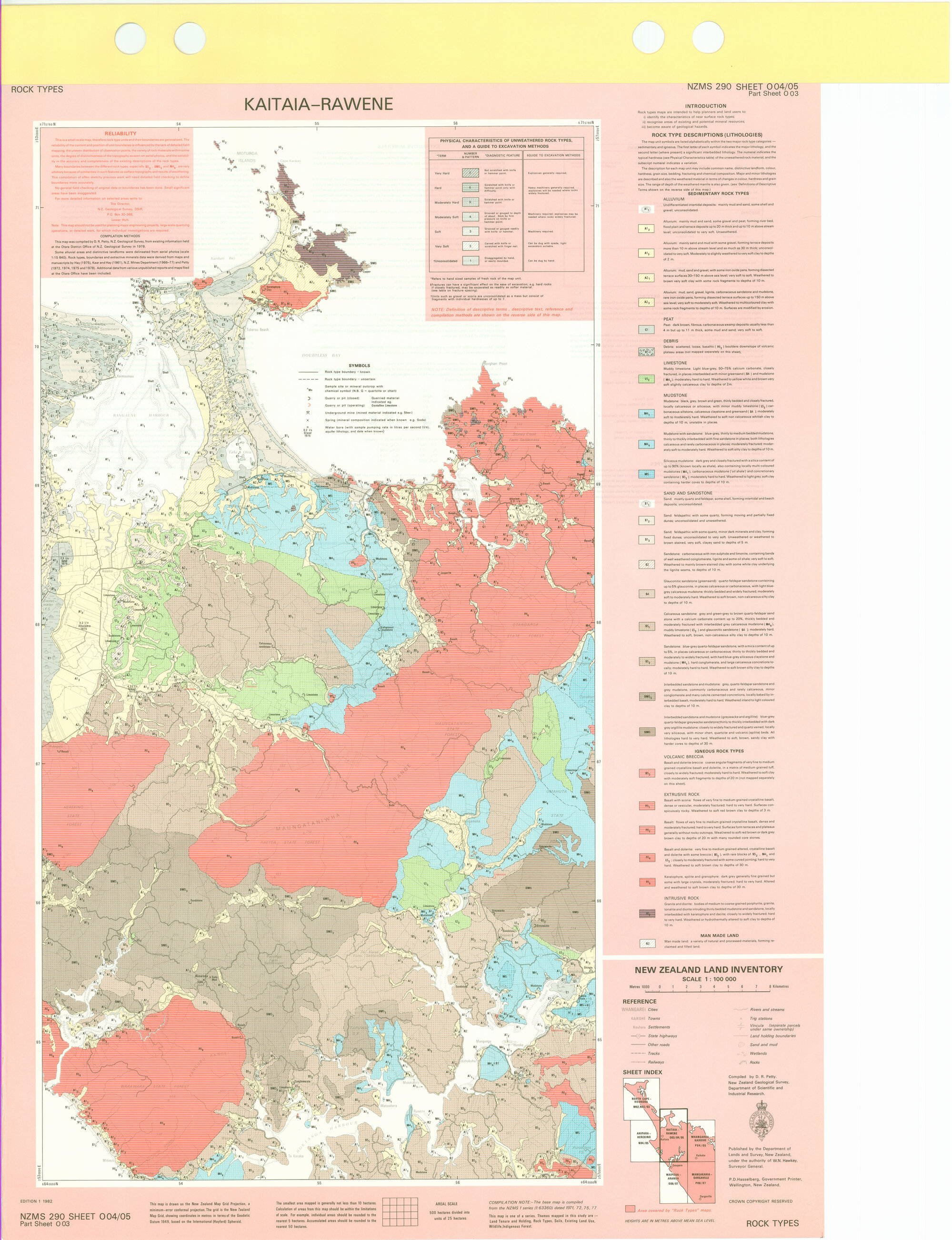 New Zealand Land Inventory : Kaitaia-Rawene : Rock types