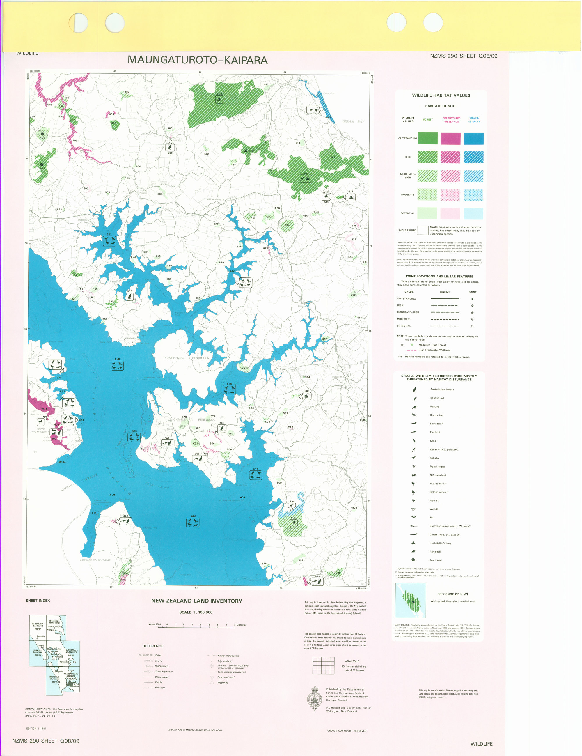 New Zealand Land Inventory : Maungaturoto-Kaipara : Wildlife