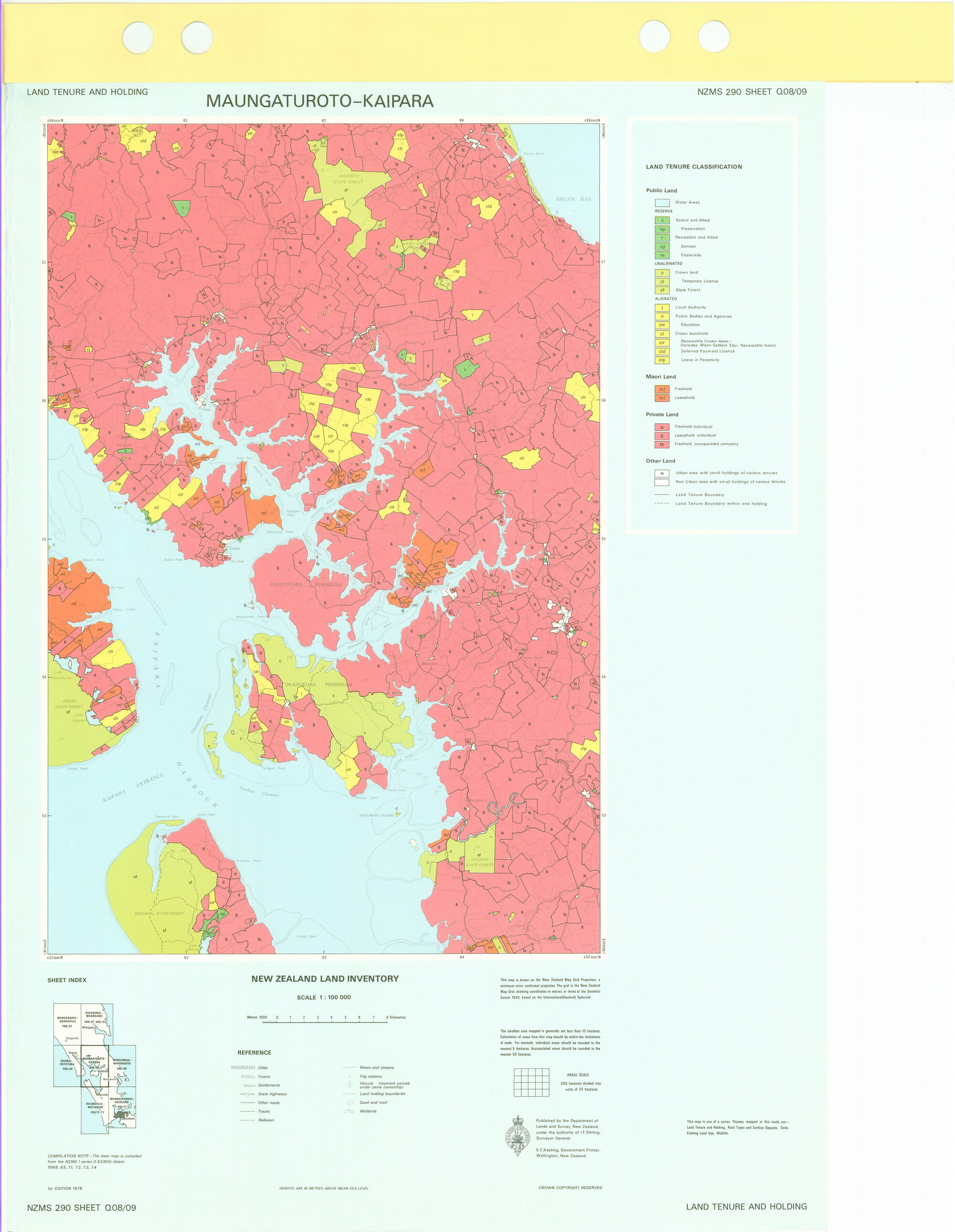 New Zealand Land Inventory : Maungaturoto-Kaipara :  Land tenure and holding