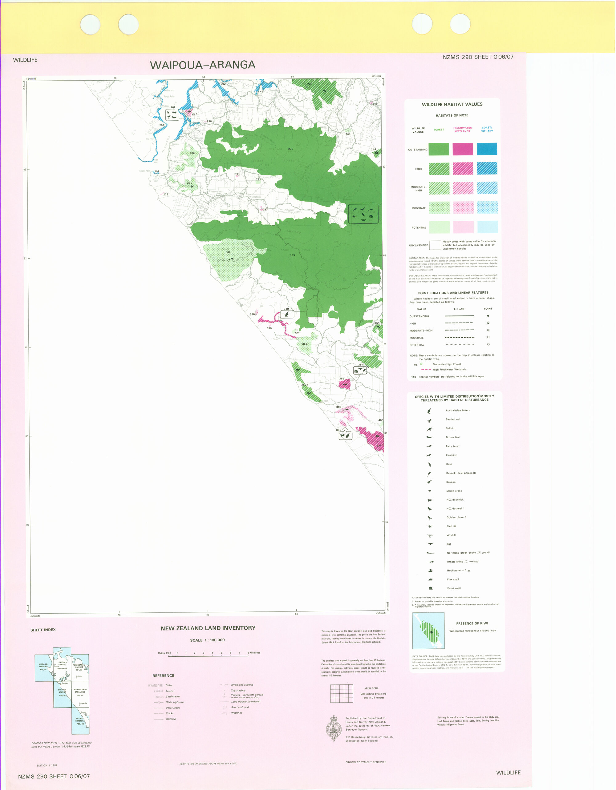 New Zealand Land Inventory : Waipoua-Aranga : Wildlife
