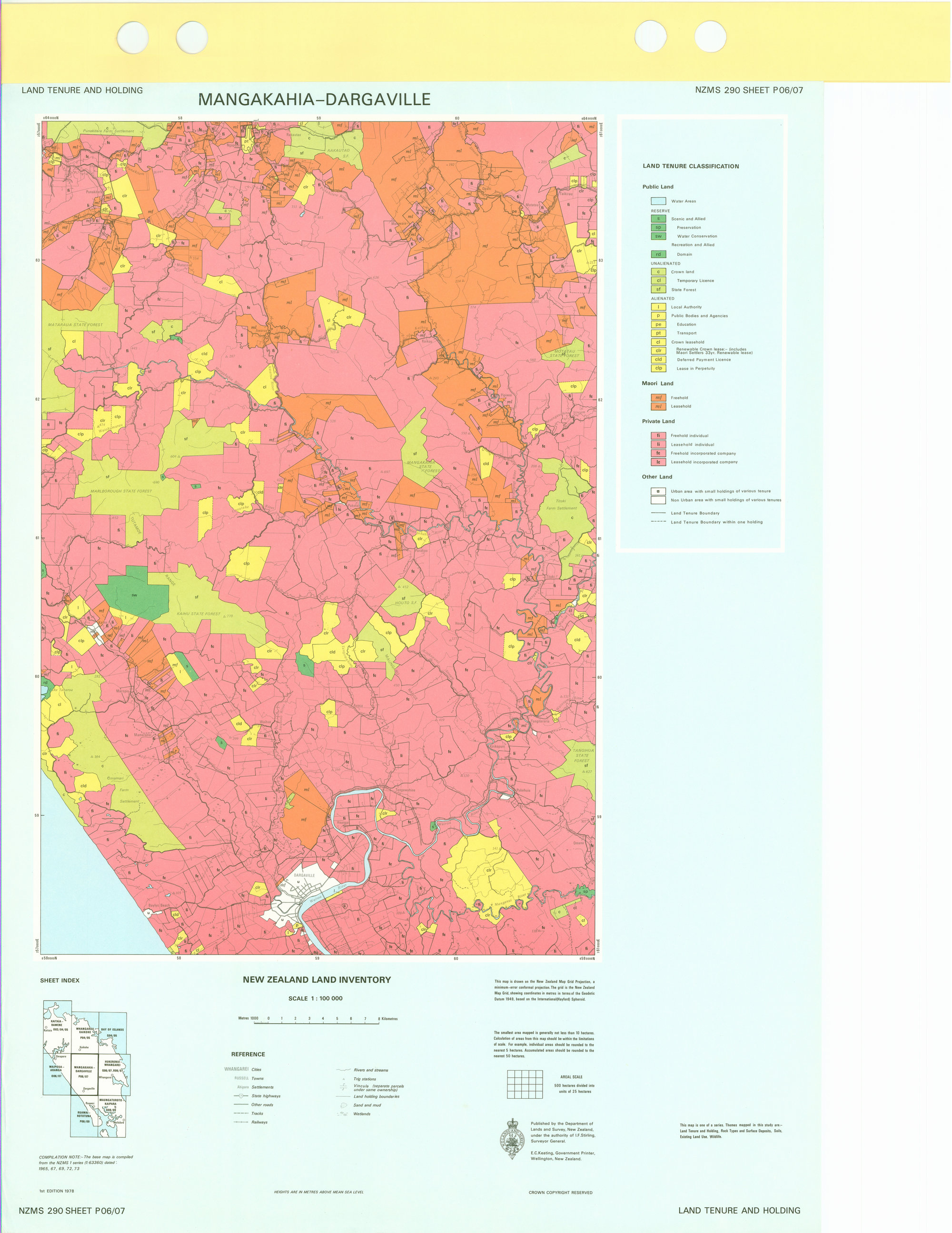 New Zealand Land Inventory : Mangakahia-Dargaville : Land tenure and holding