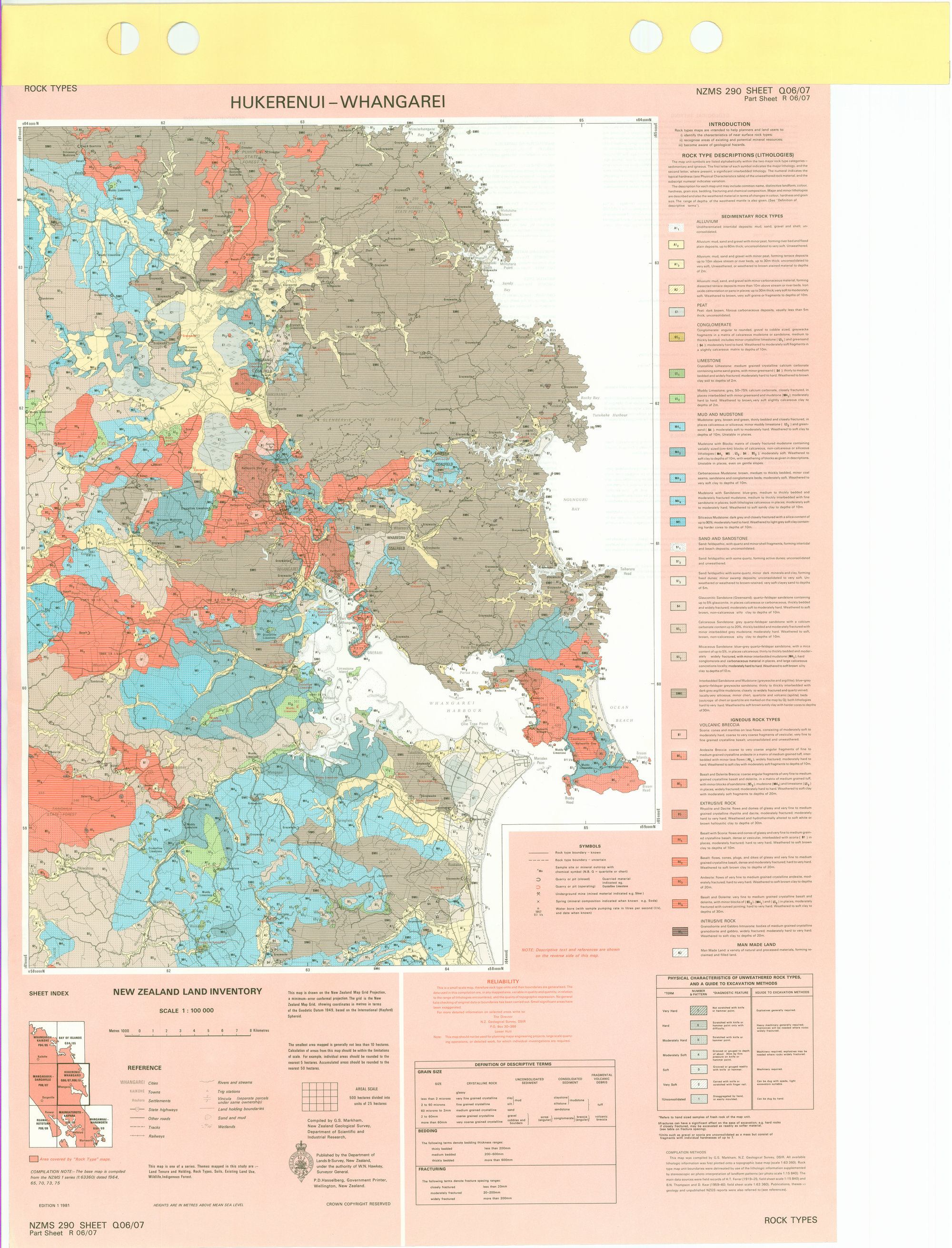 New Zealand Land Inventory : Hukerenui-Whangarei : Rock types