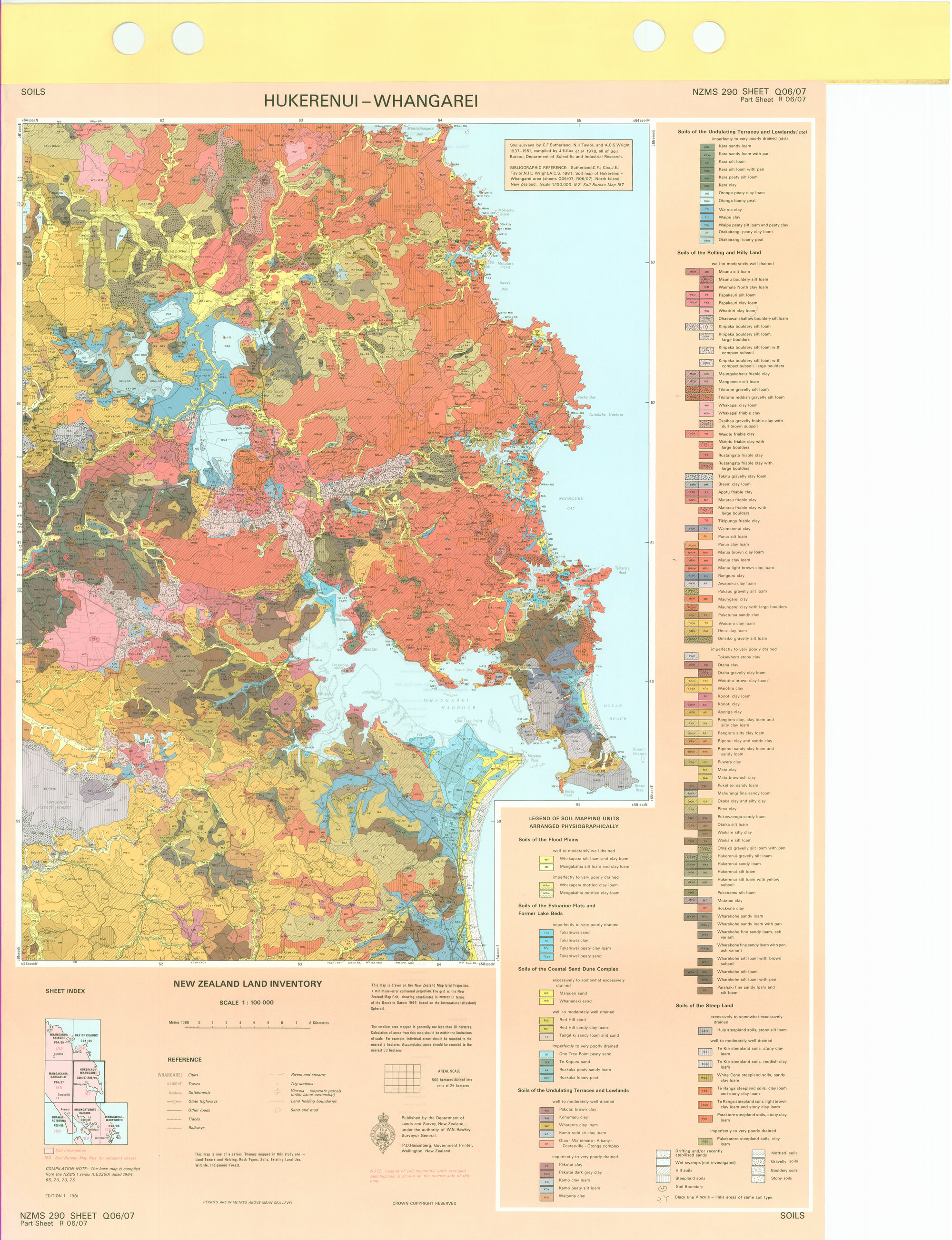 New Zealand Land Inventory : Hukerenui-Whangarei : Soils