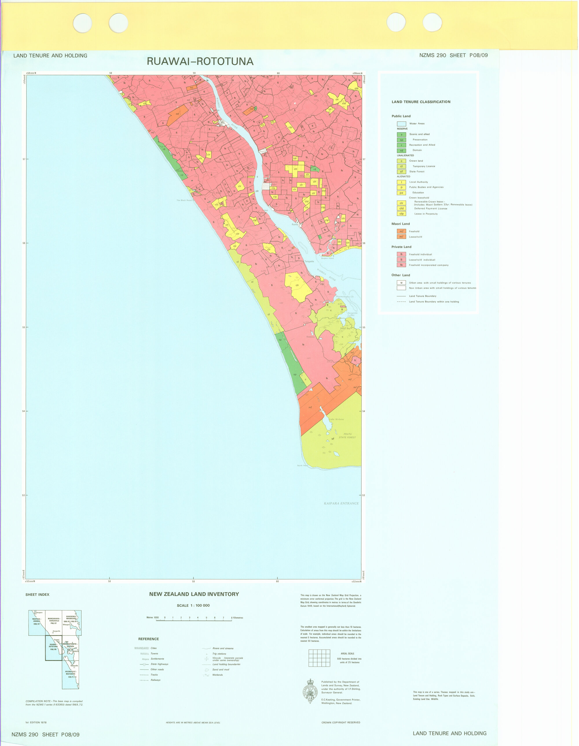 New Zealand Land Inventory : Ruawai-Rototuna : Land tenure and holding