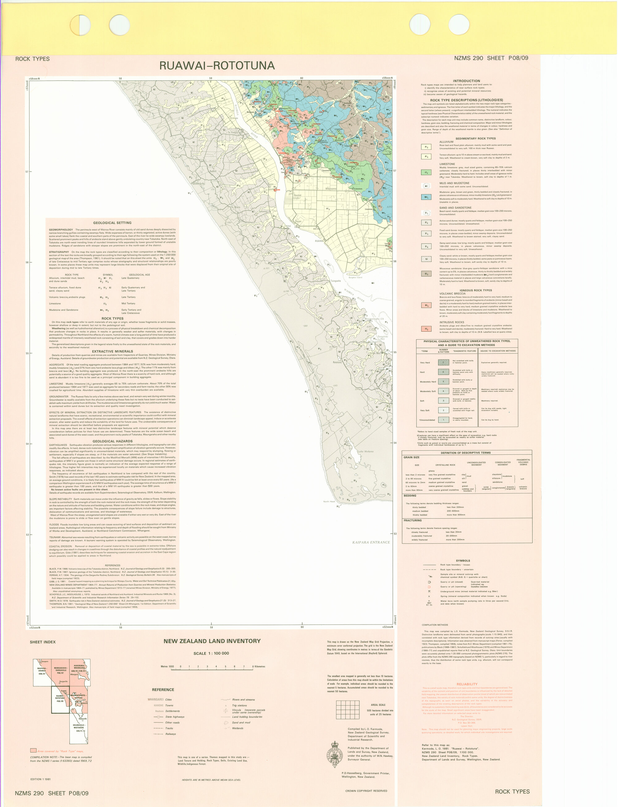 New Zealand Land Inventory : Ruawai-Rototuna : Rock types