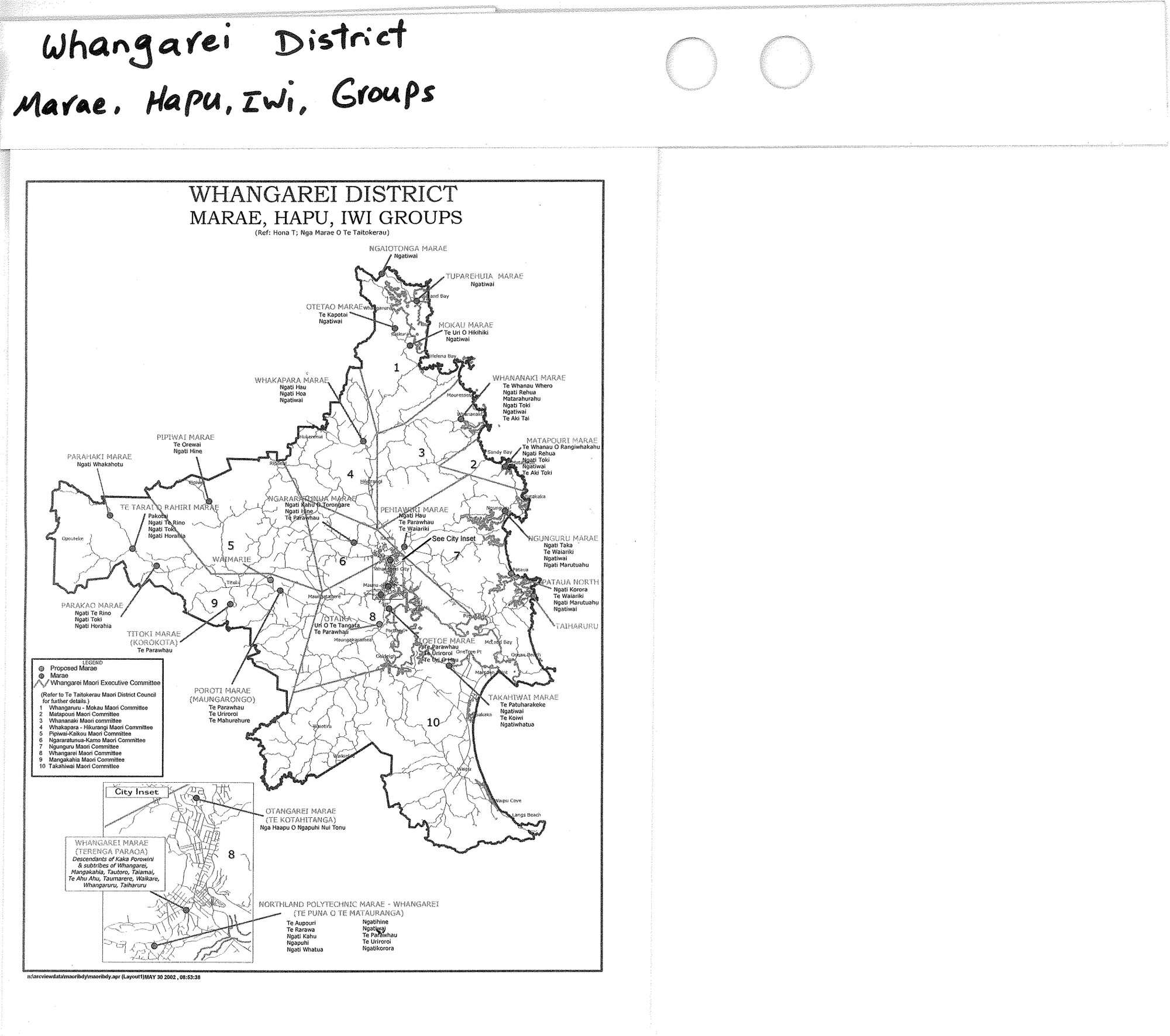 Whangarei District Marae, Hapu, Iwi Groups 