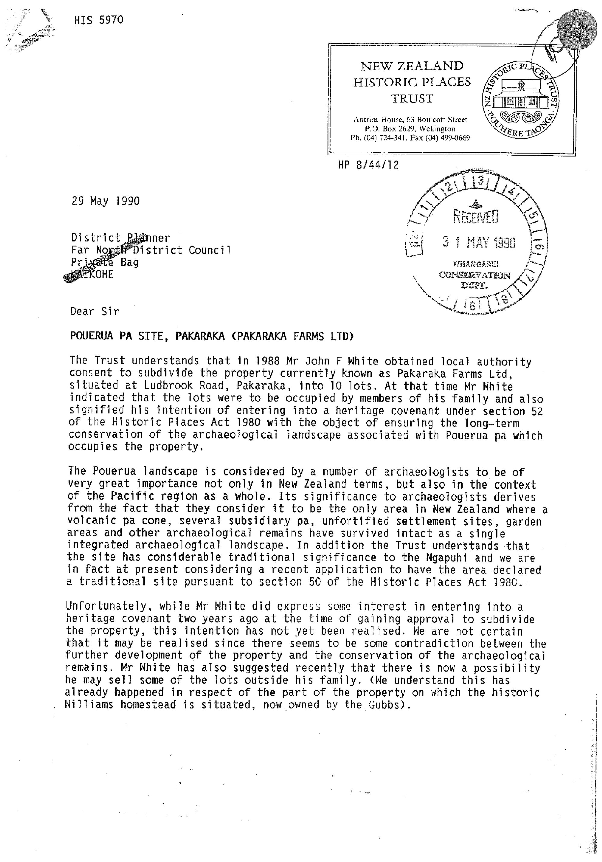 Water right application 4614. Pakaraka Farms Ltd. Pouerua Pa site