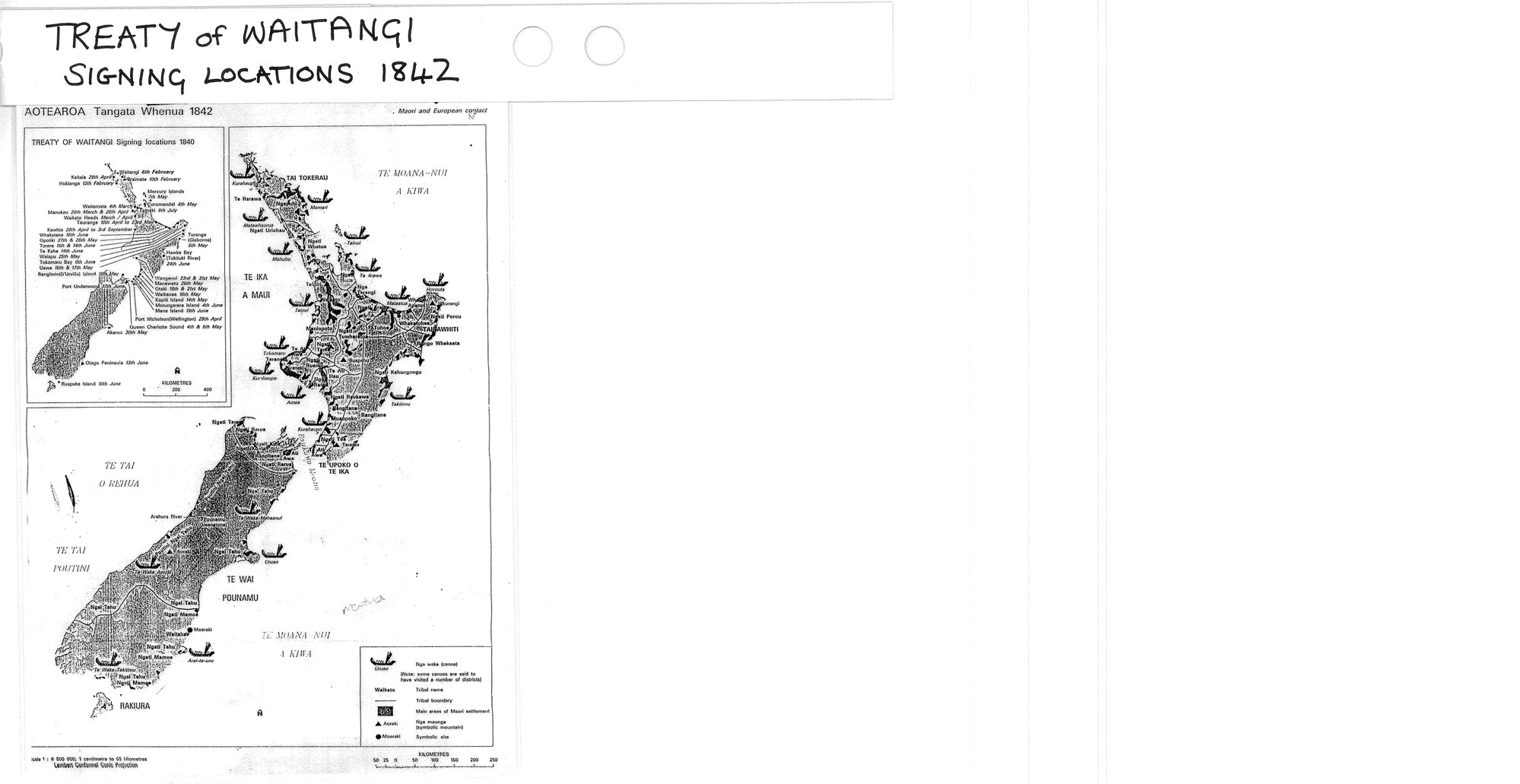 Treaty of Waitangi signing locations 1842
