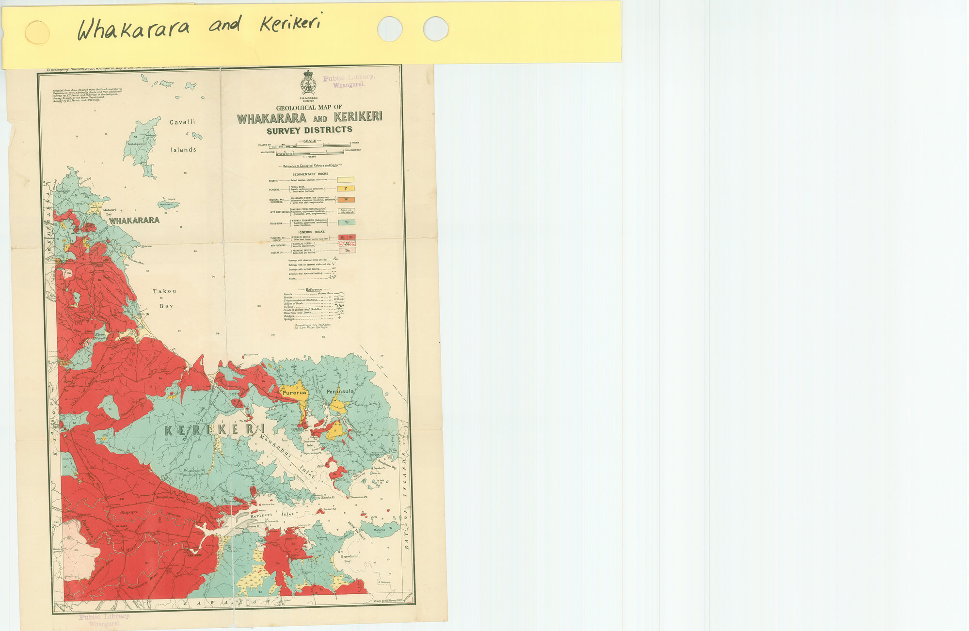 Geological Map of Whakarara and Kerikeri Survey Districts