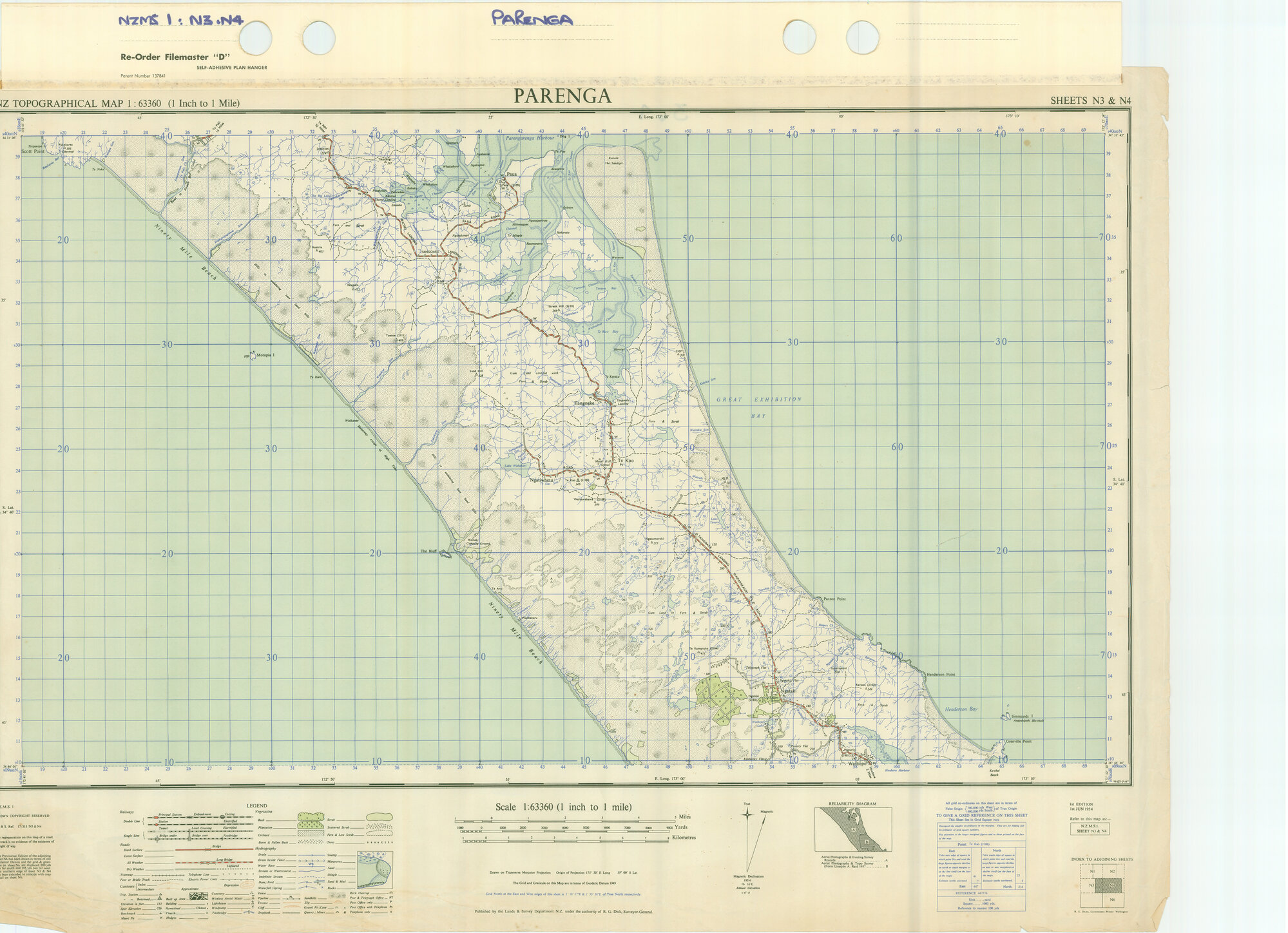 Parenga : N.Z. topographical map