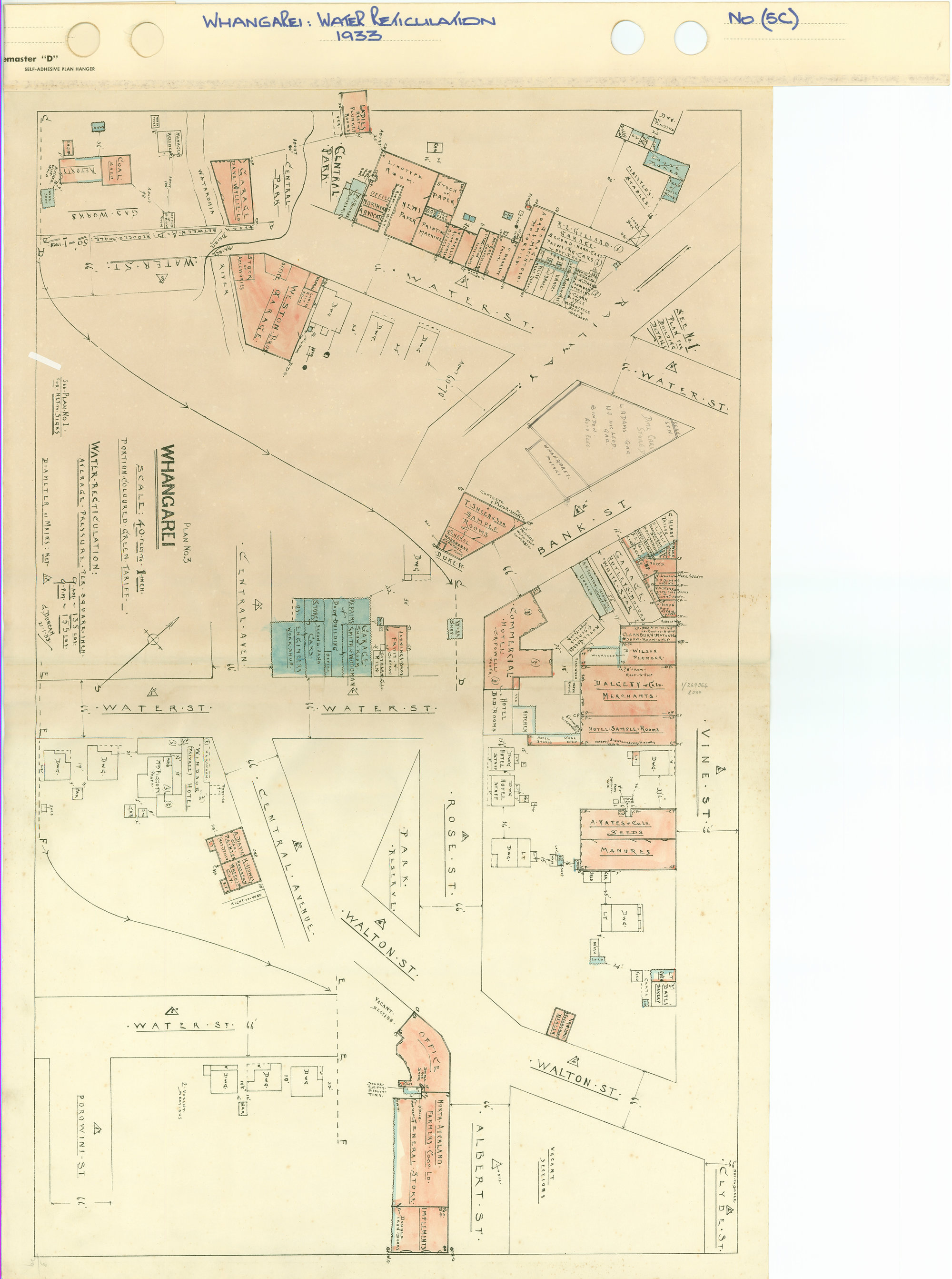 Whangarei Plan no. 3 : Water reticulation