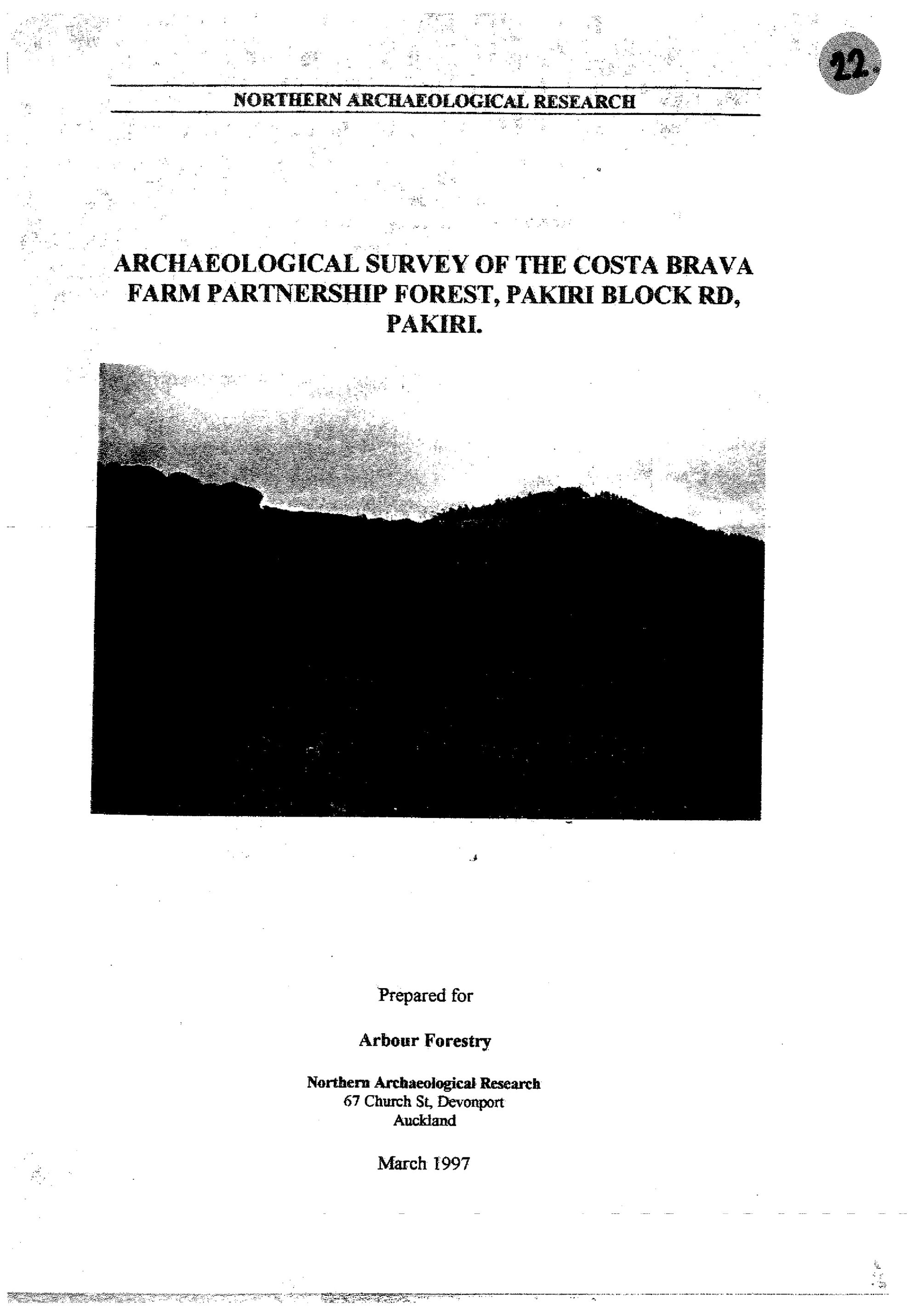 Archaeological survey of the Costa Brava Farm Partnership Forest, Pakiri Block Rd, Pakiri