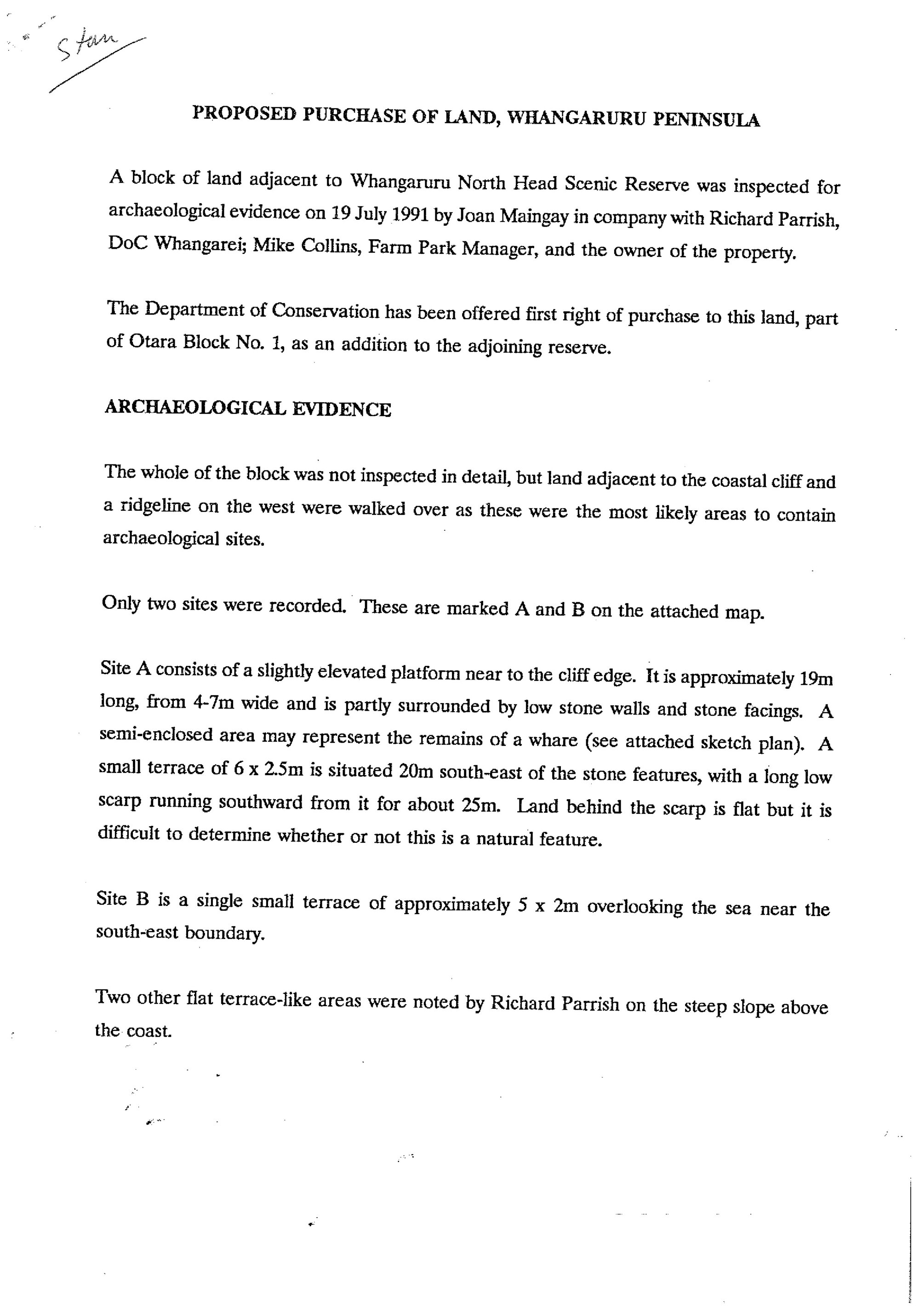 Proposed purchase of land, Whangaruru Peninsula