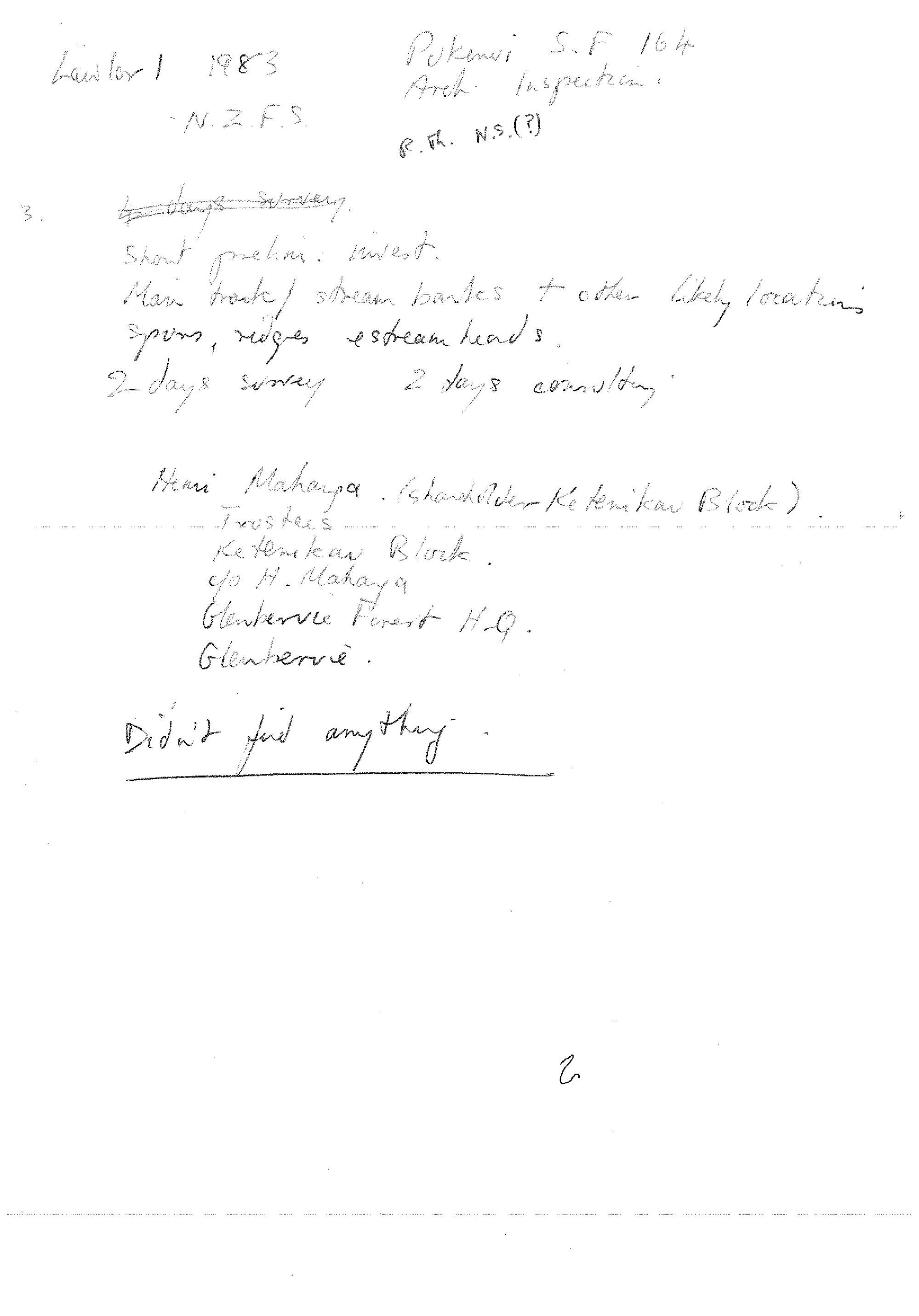 Notes. Glenbervie and Pukenui State Forests