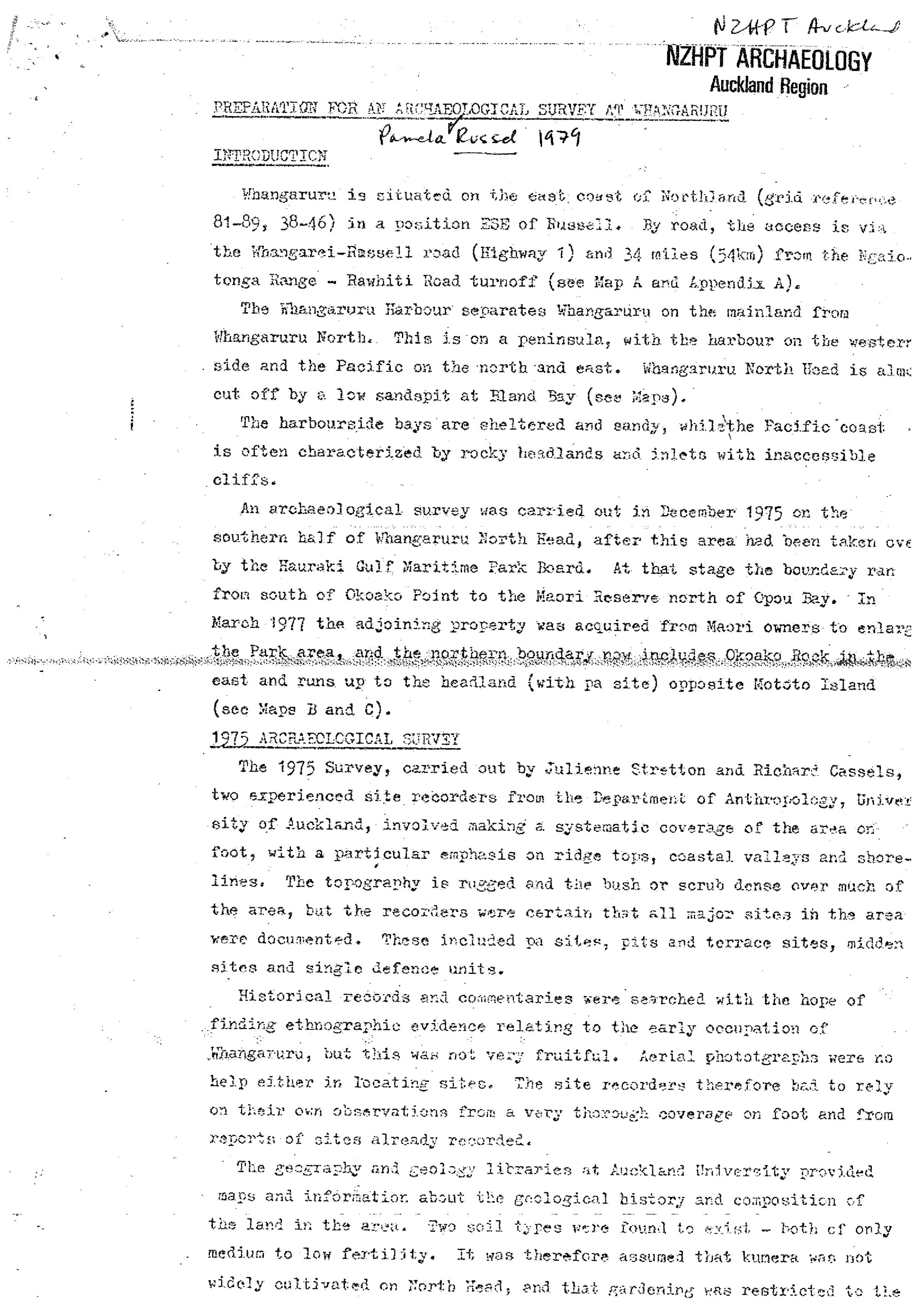 Preparation for an archaeological survey at Whangaruru