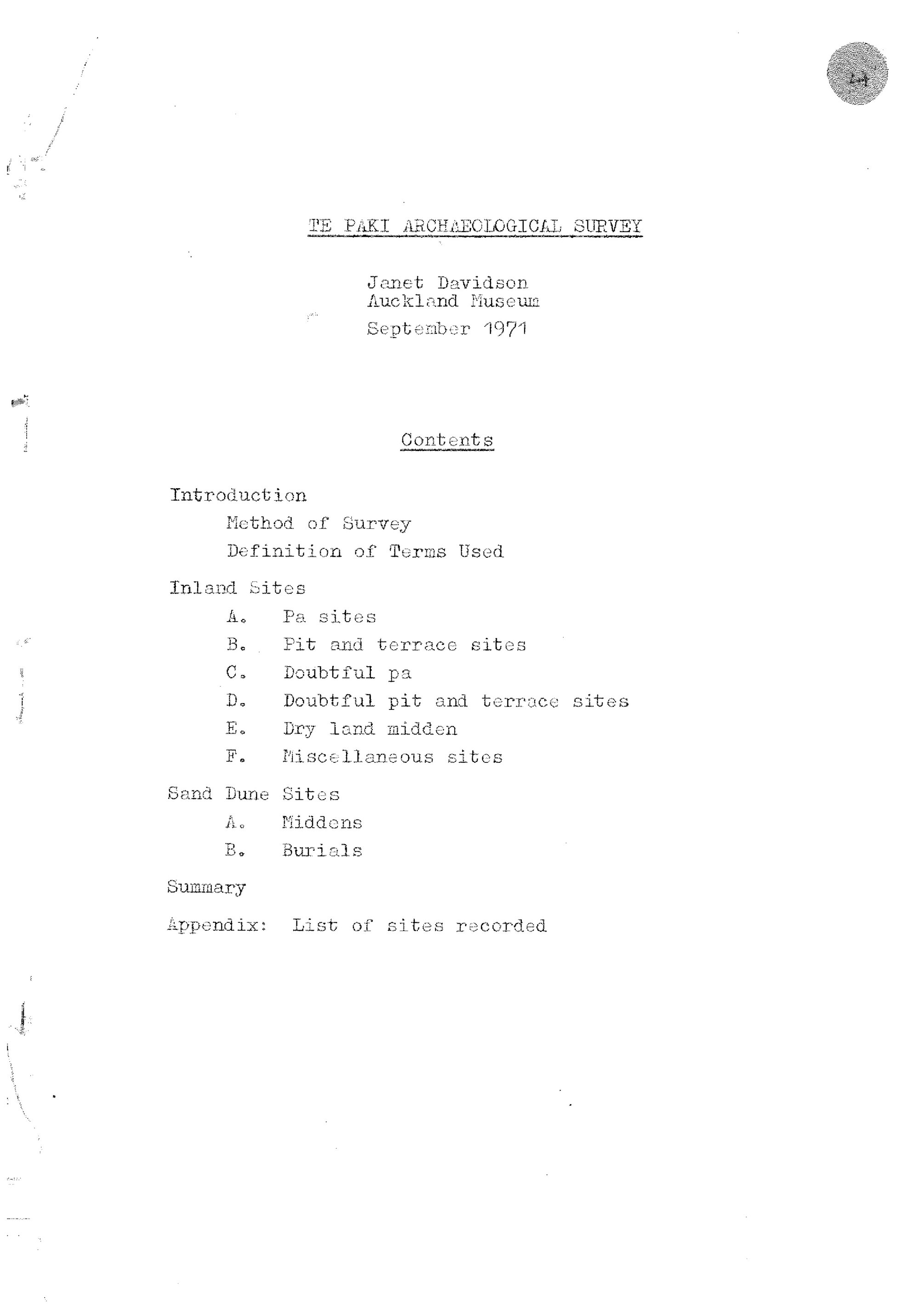 Te Paki Archaeological Survey