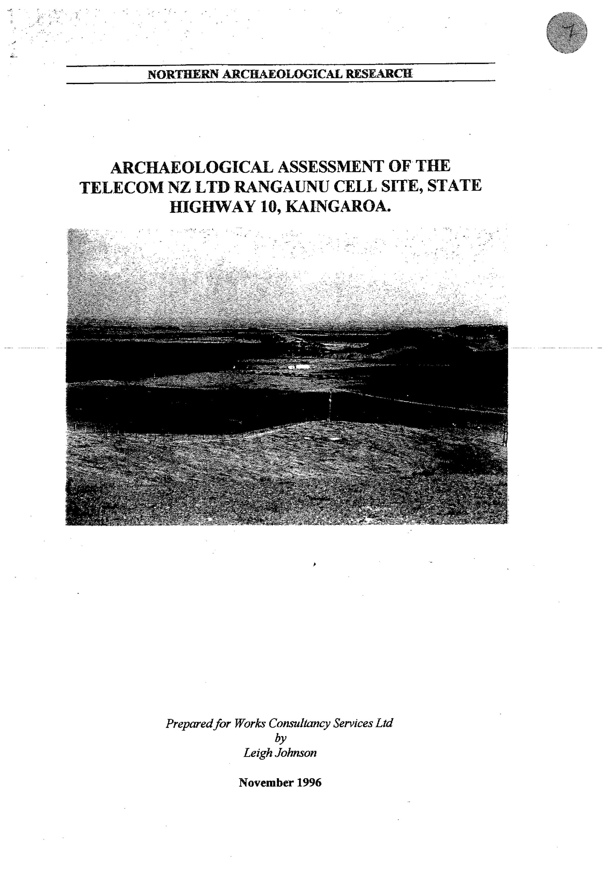 Archaeological Assessment of the Telecom NZ Ltd Rangaunu Cell Site, State Highway 10, Kaingaroa